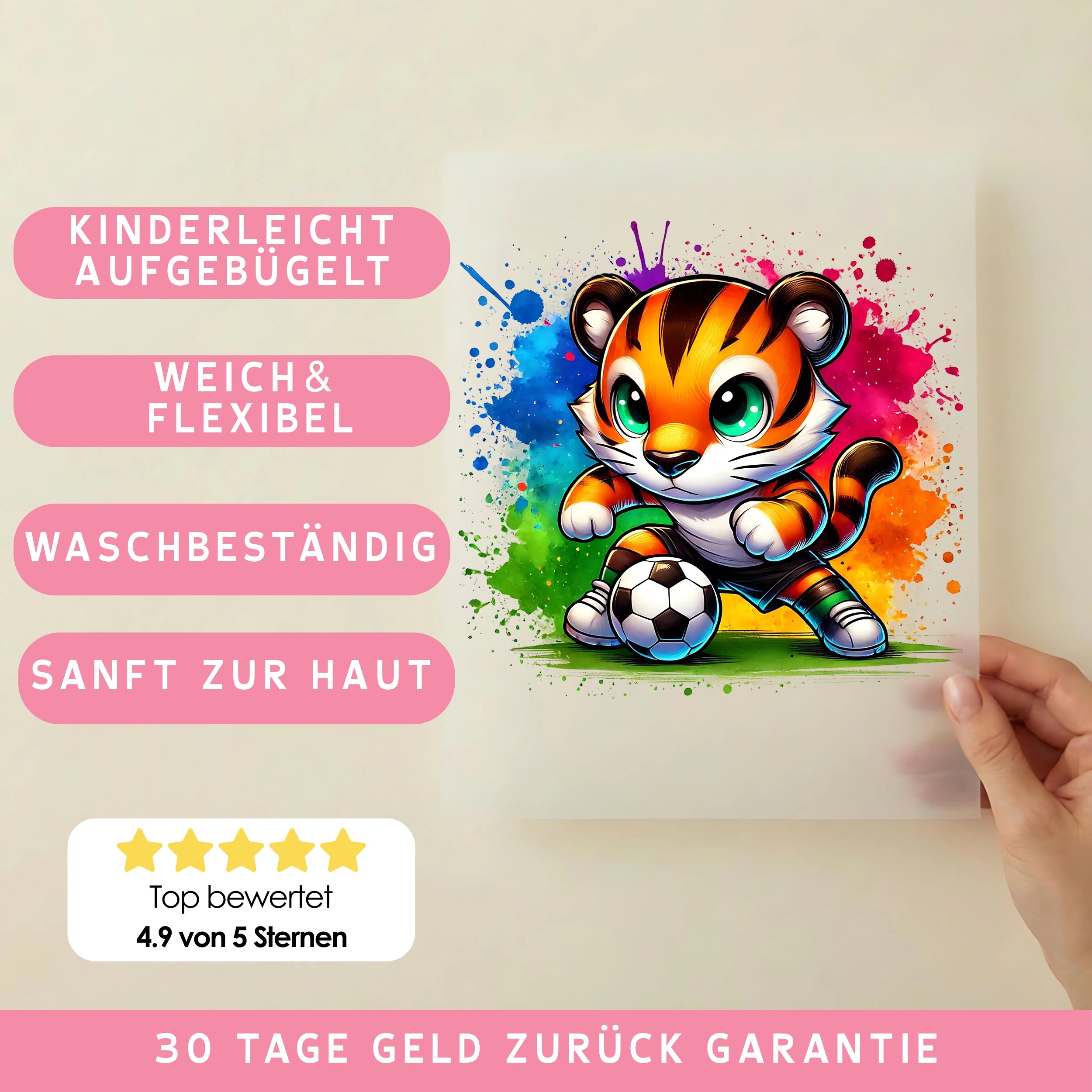 Bügelbild Fußball Tiger Sturm