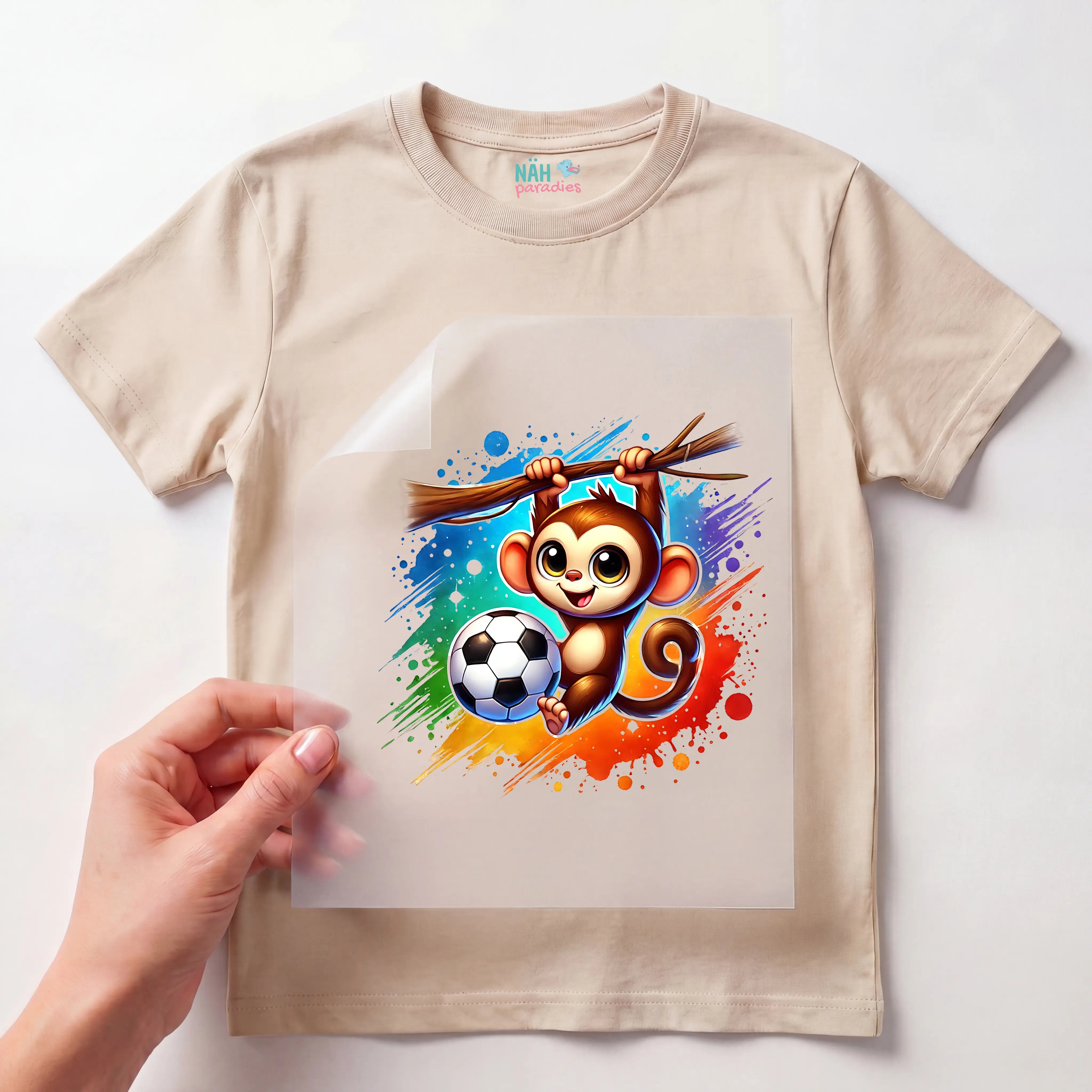 Bügelbild Fußball Affenball