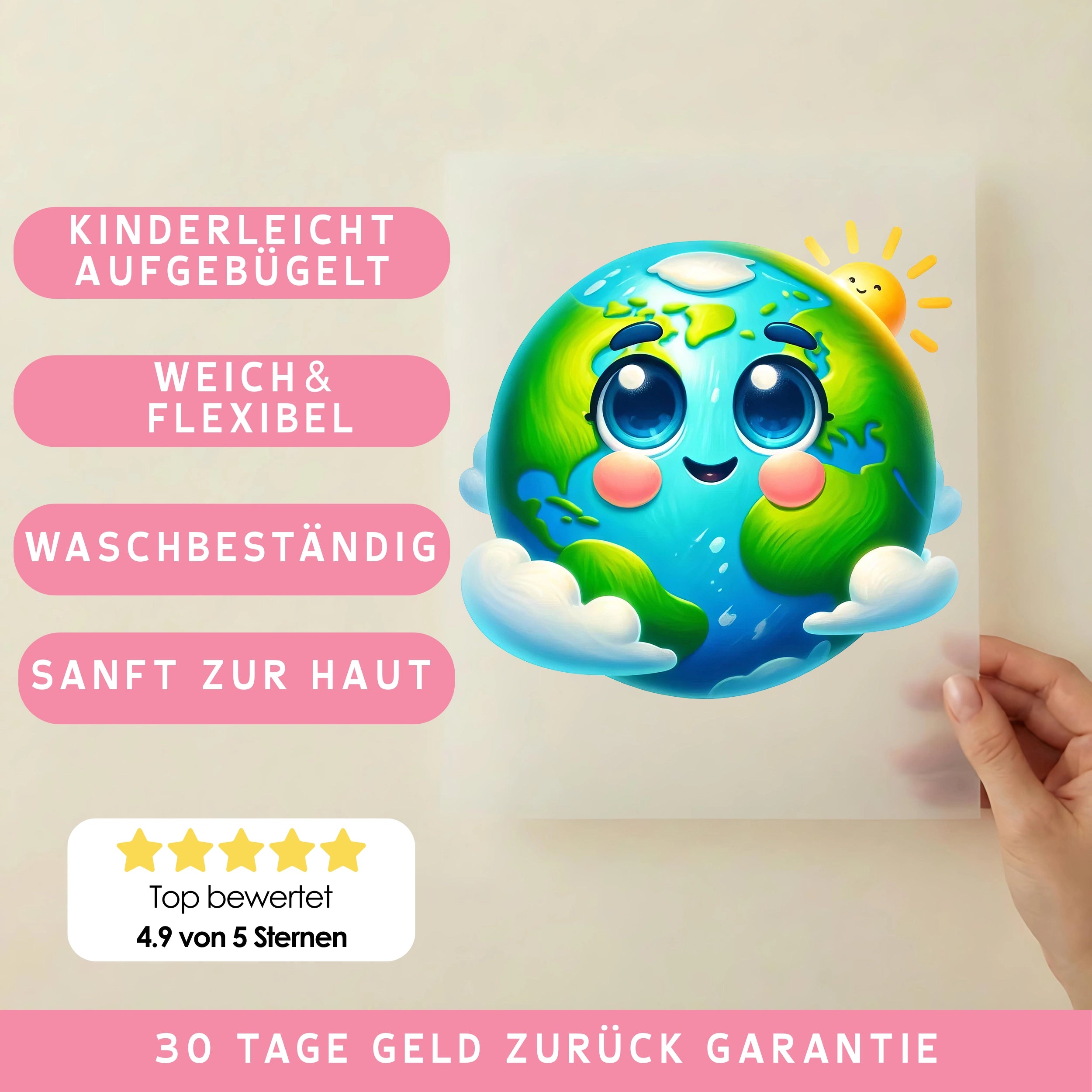 Bügelbild Glückliche Erde