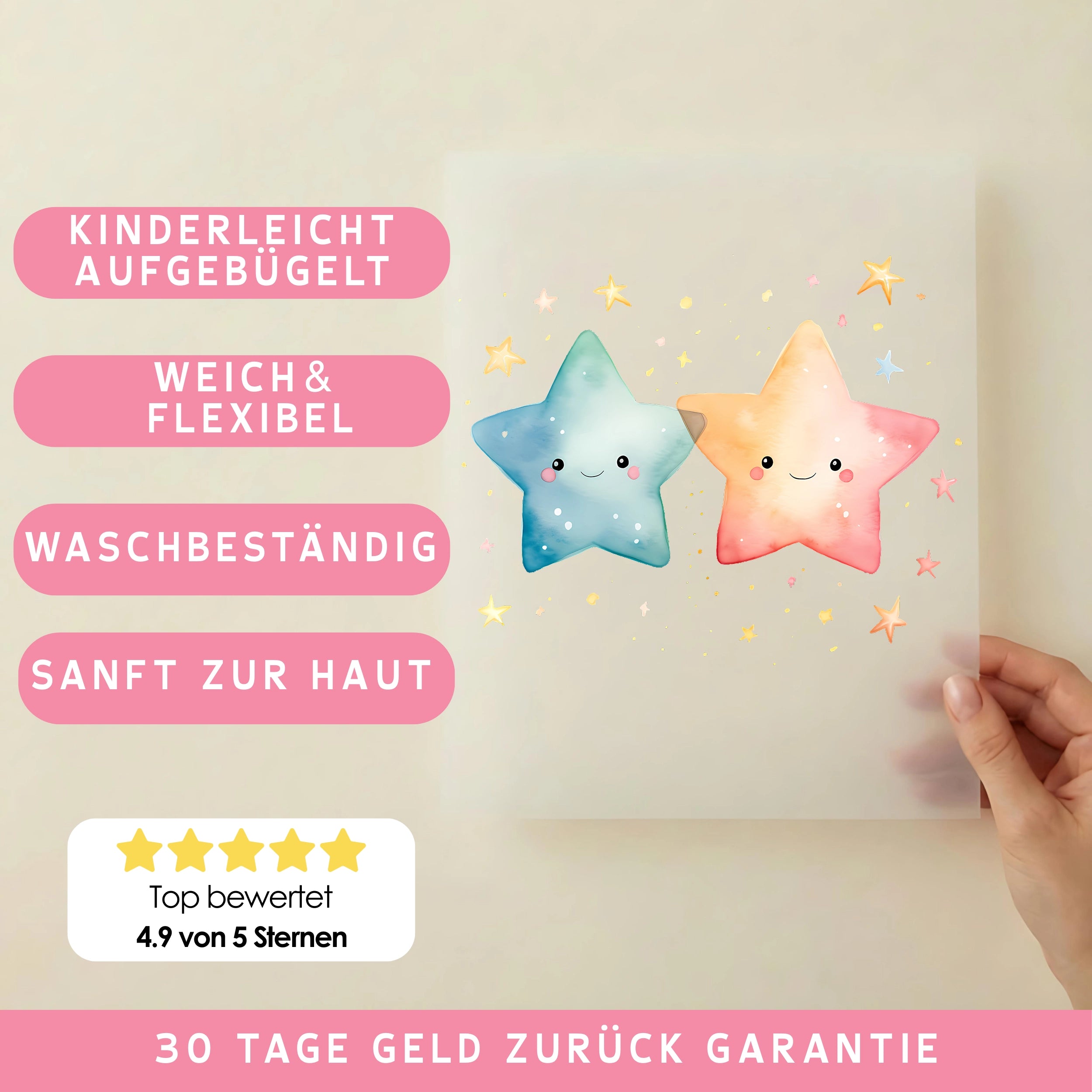 Bügelbild Sternenpaar