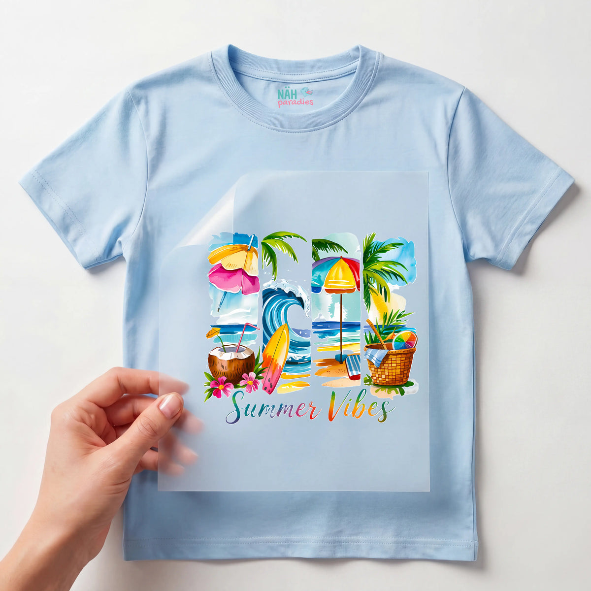 Bügelbild Summer Vibes Regenbogenlaune