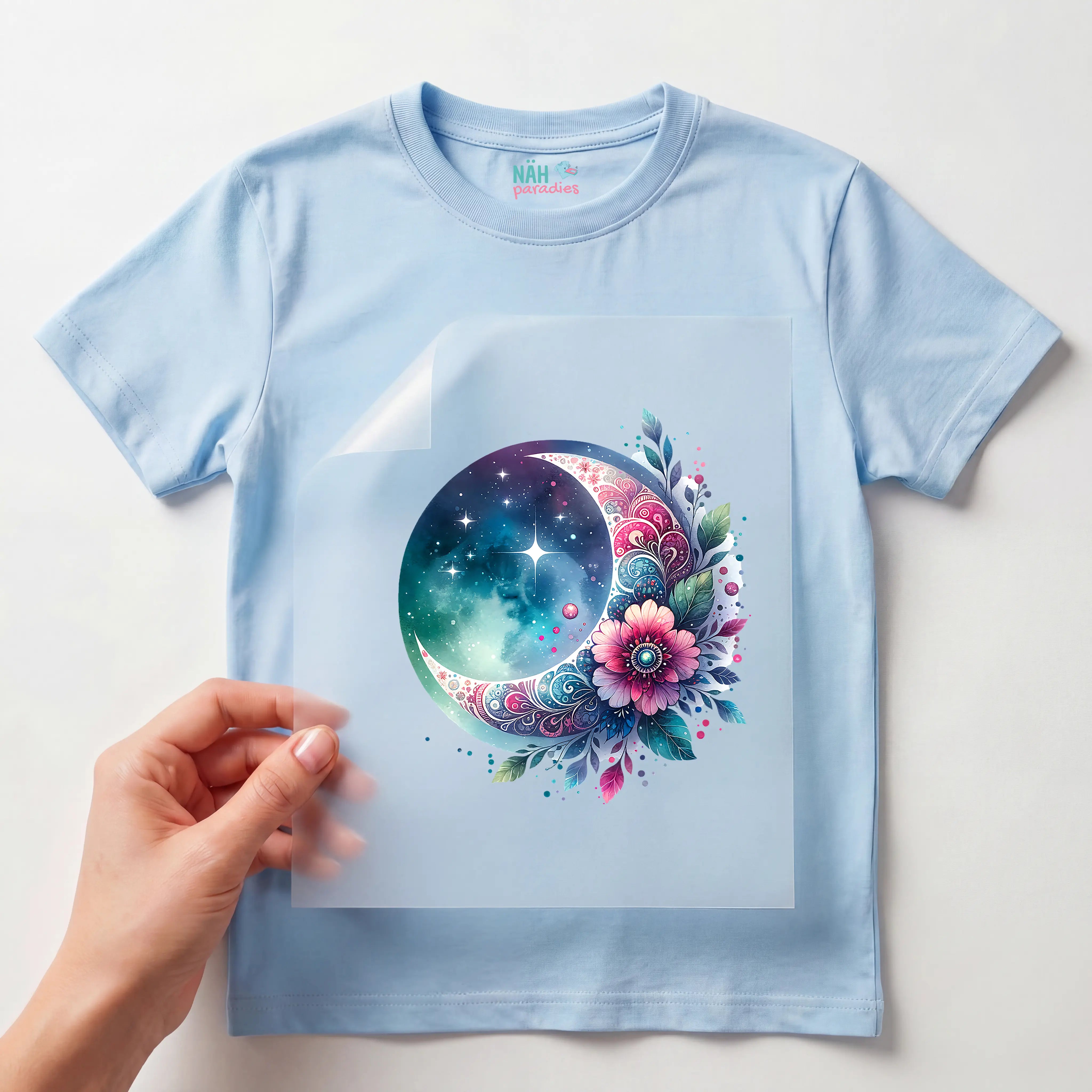 Bügelbild Floraler Traum Mond
