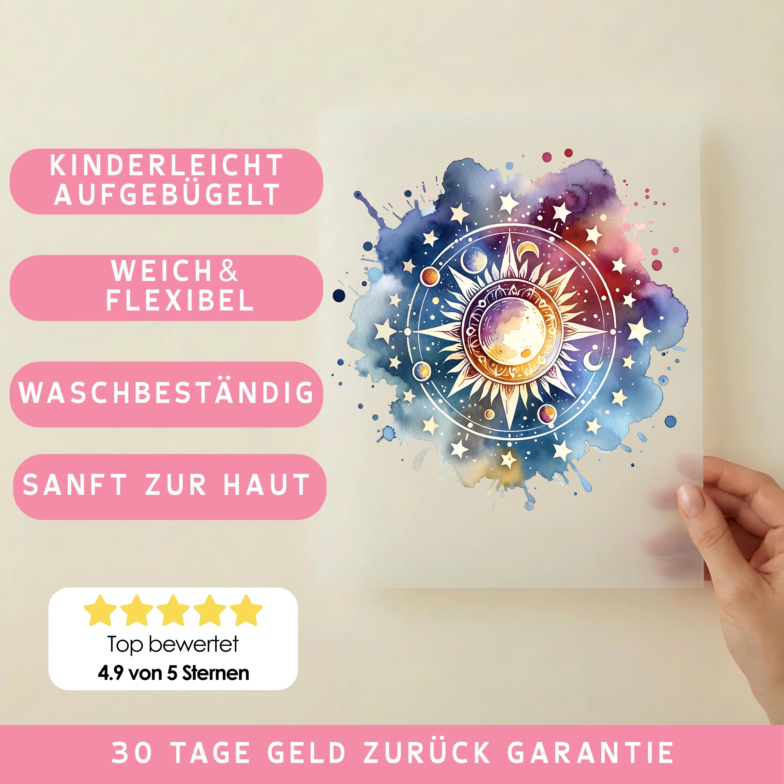 Bügelbild Astral Sonnenkompass