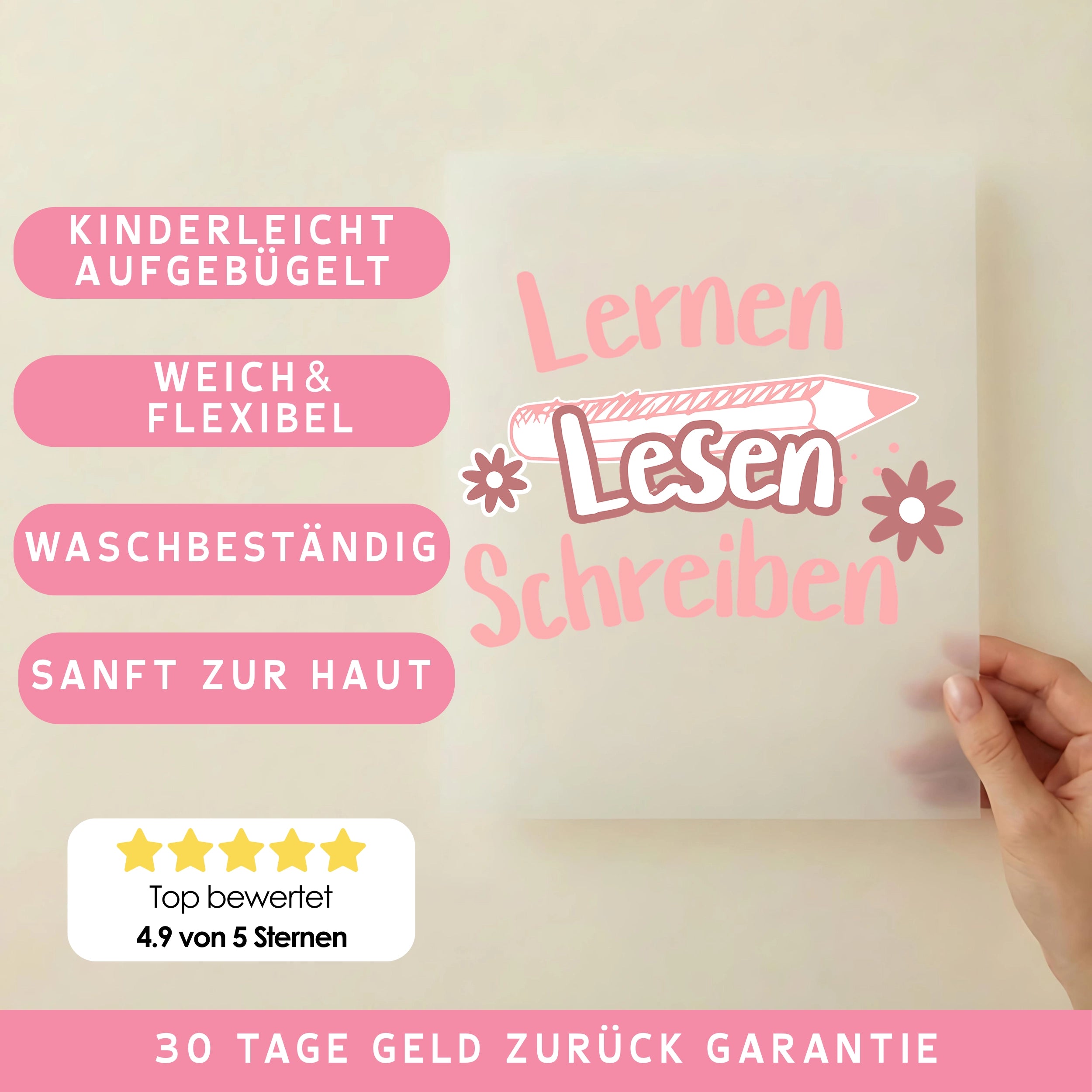 Bügelbild Lernen Lesen Schreiben