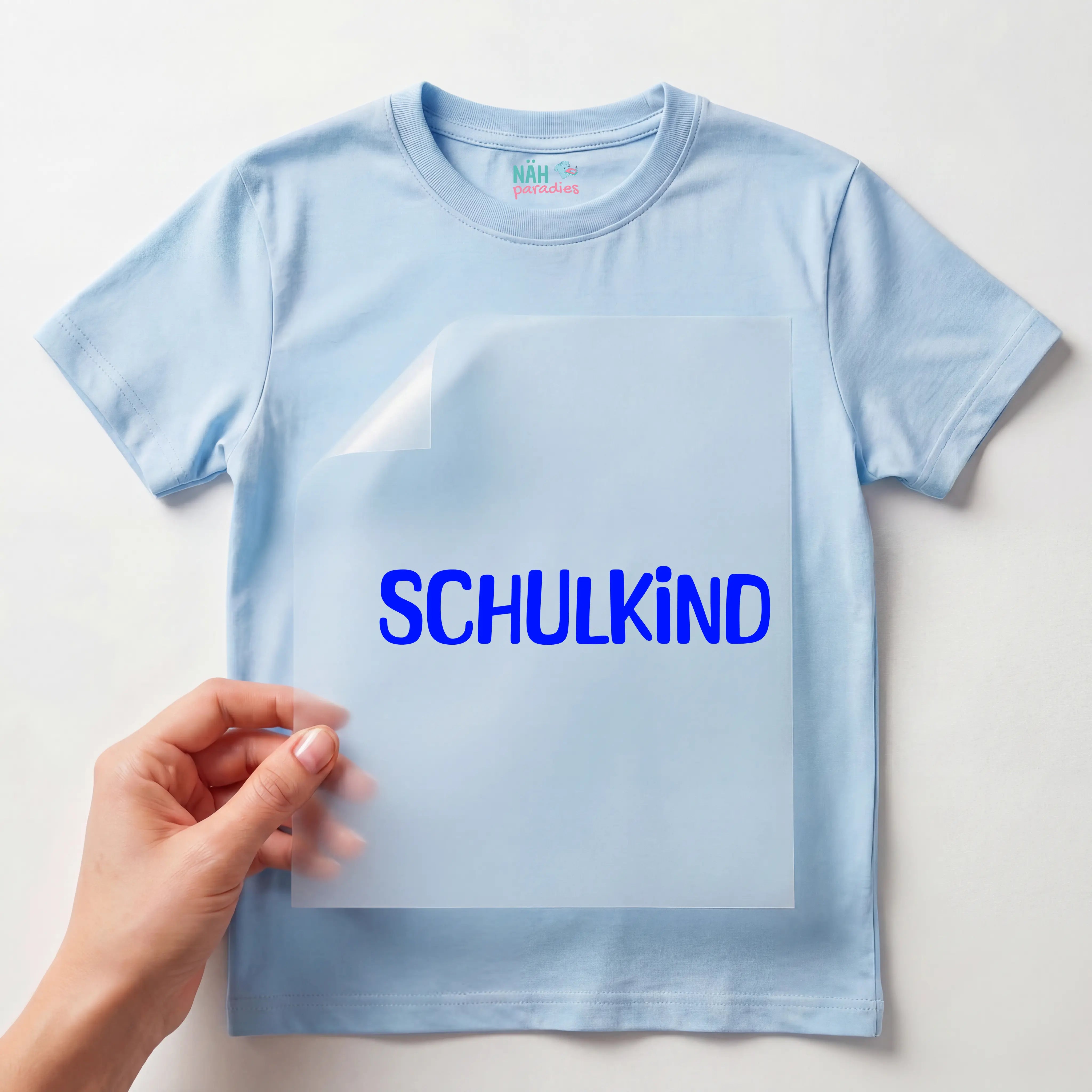 Bügelbild Schriftzug 1 Schulkind