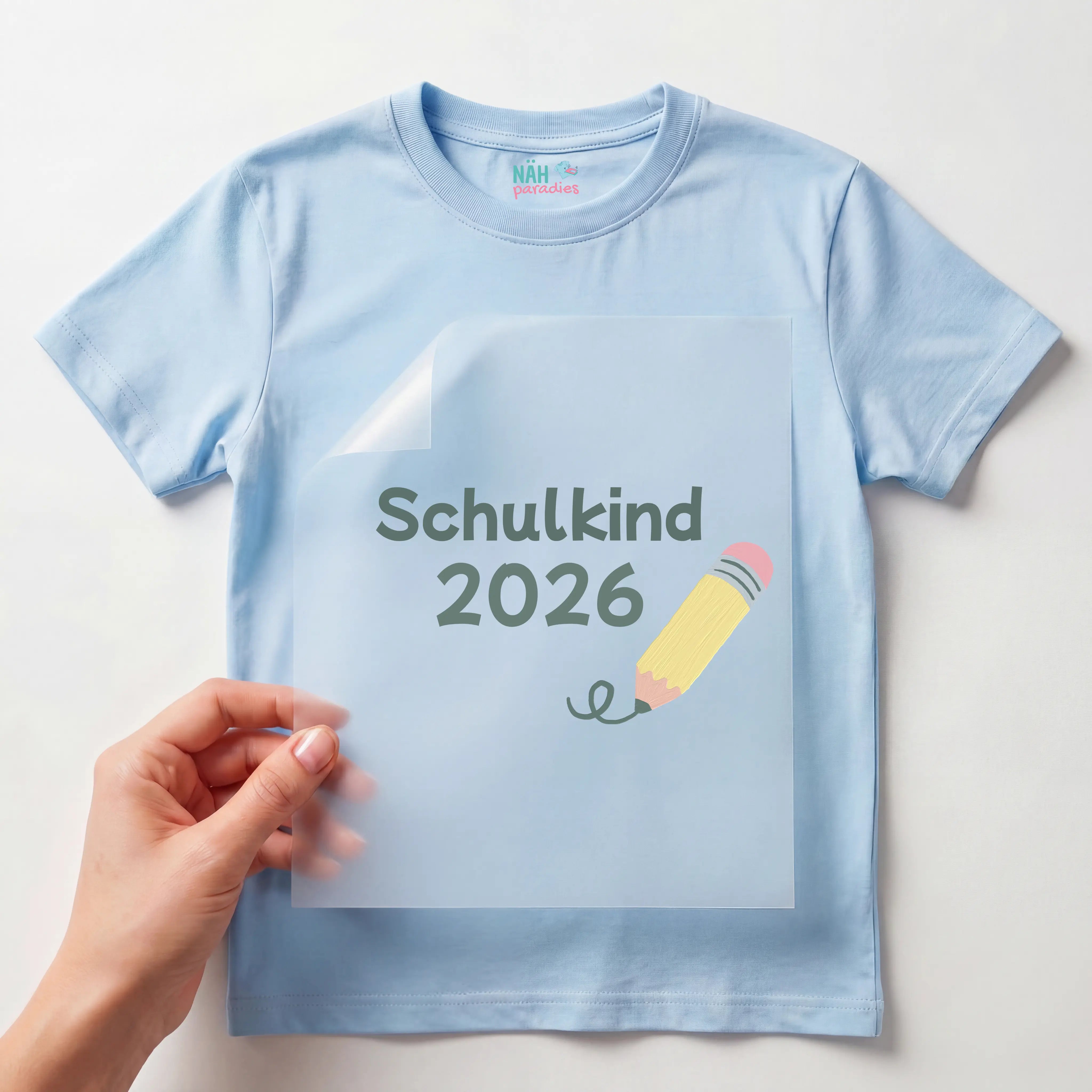 Bügelbild Schulkind 2026 Bleistift