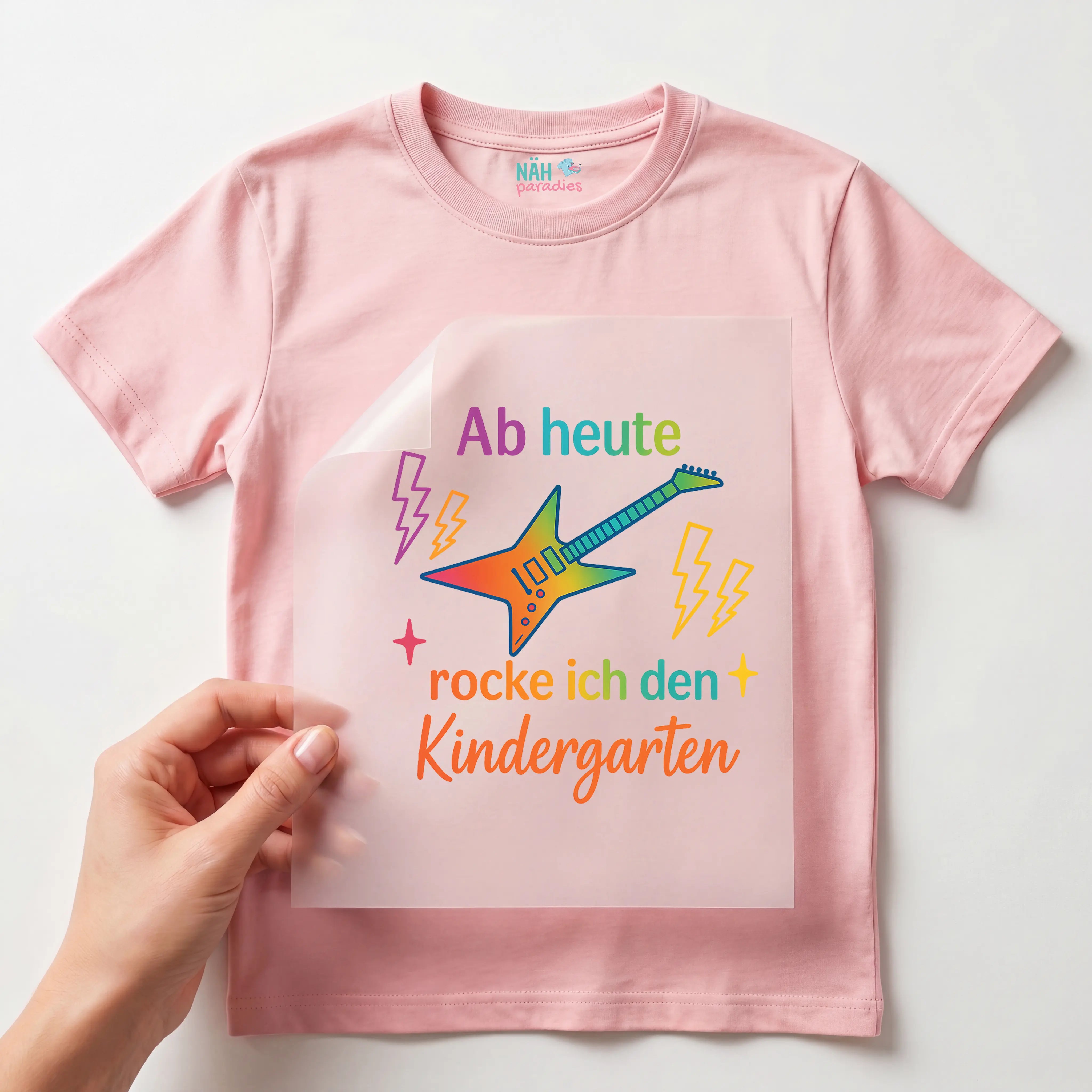 Bügelbild Ab heute rocke ich den Kindergarten