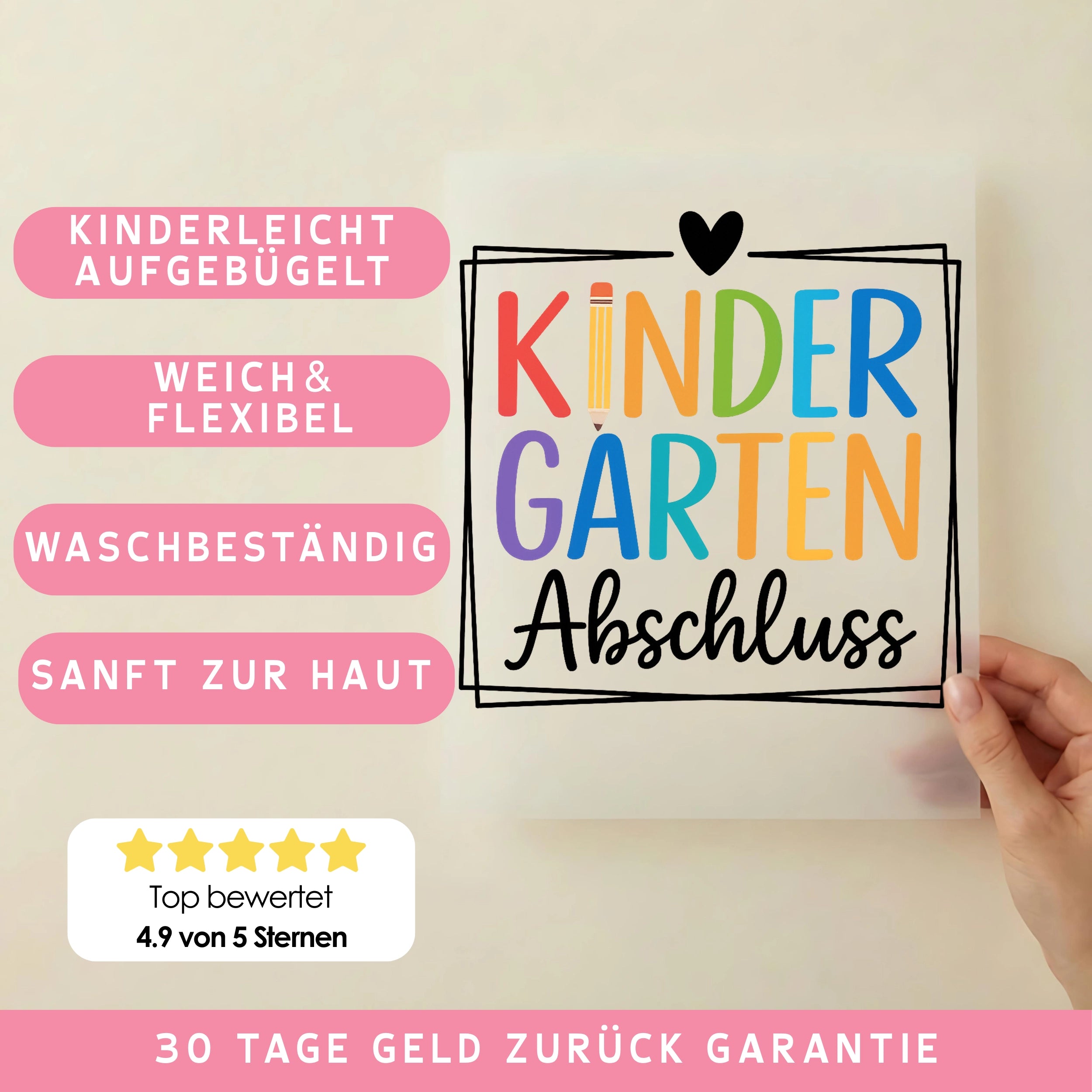 Bügelbild Kinder Garten Abschluss