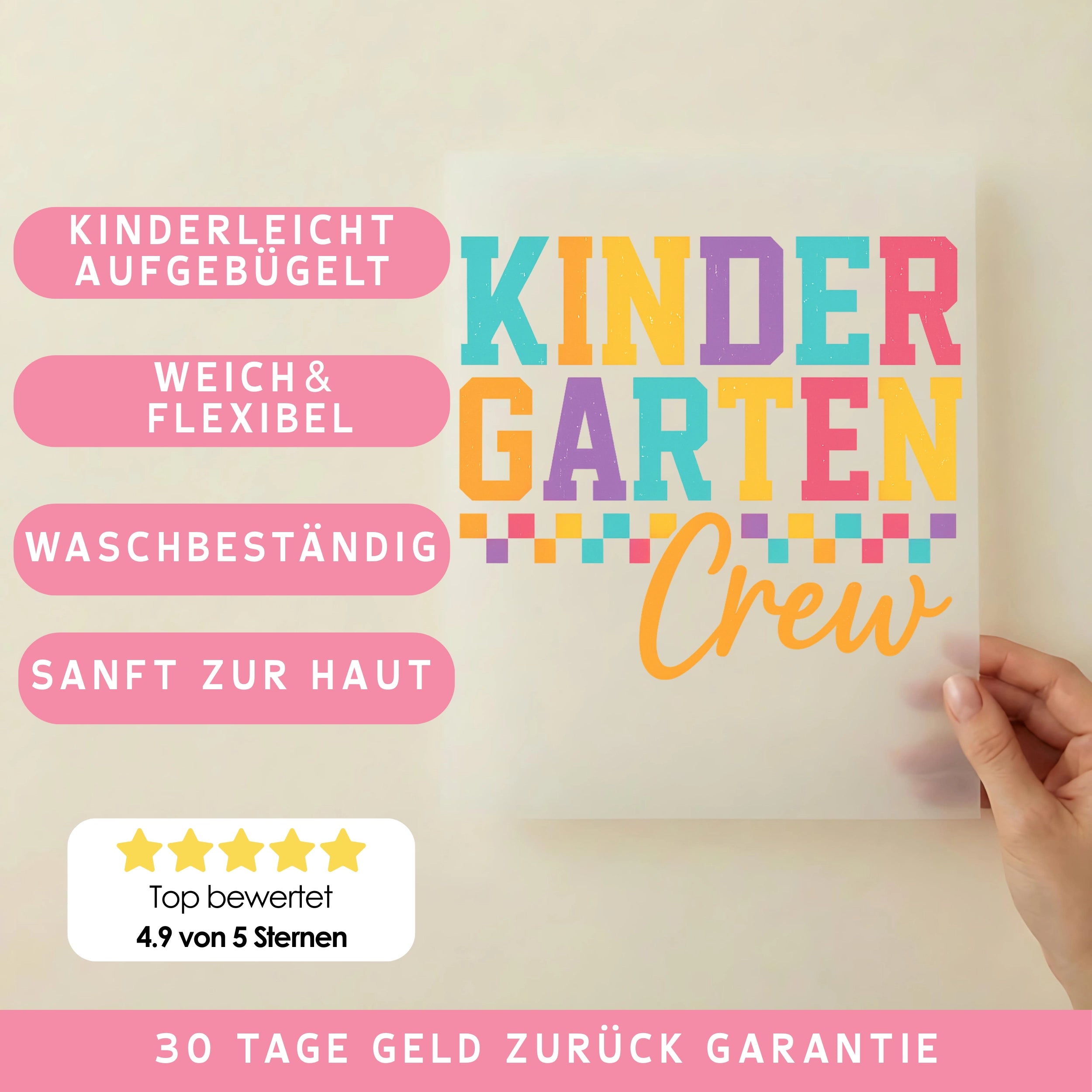 Bügelbild Kinder Garten Crew
