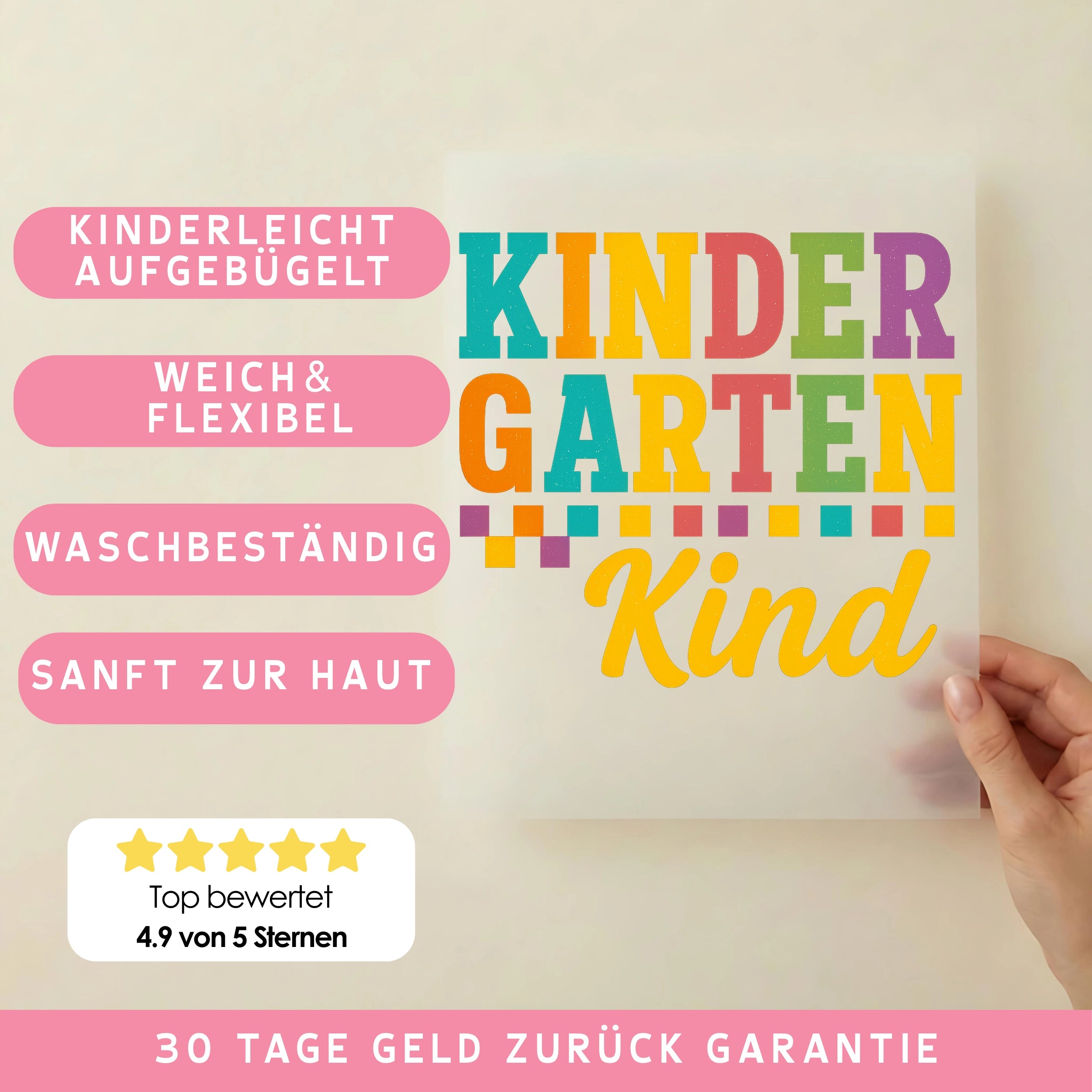 Bügelbild Kinder Garten Kind