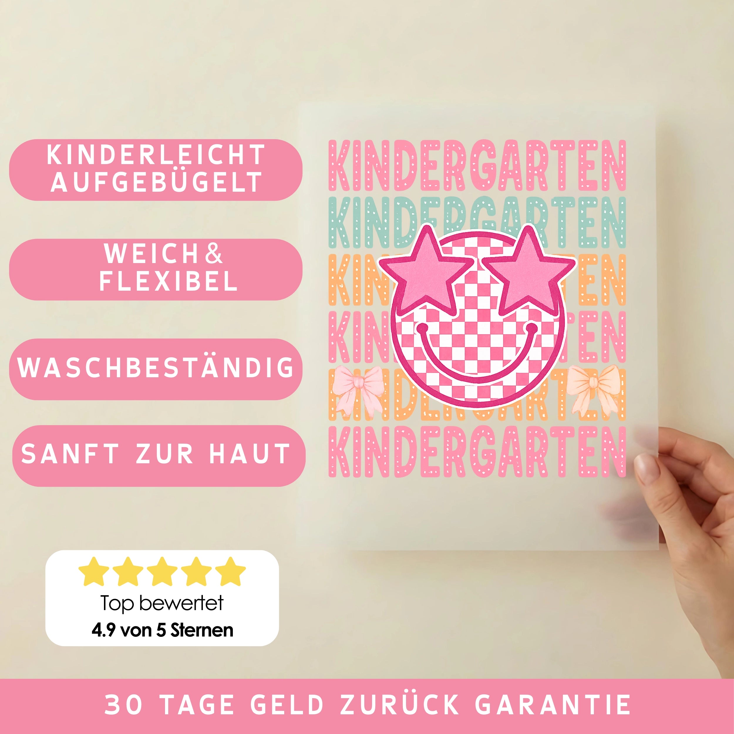 Bügelbild Kindergarten Smiley