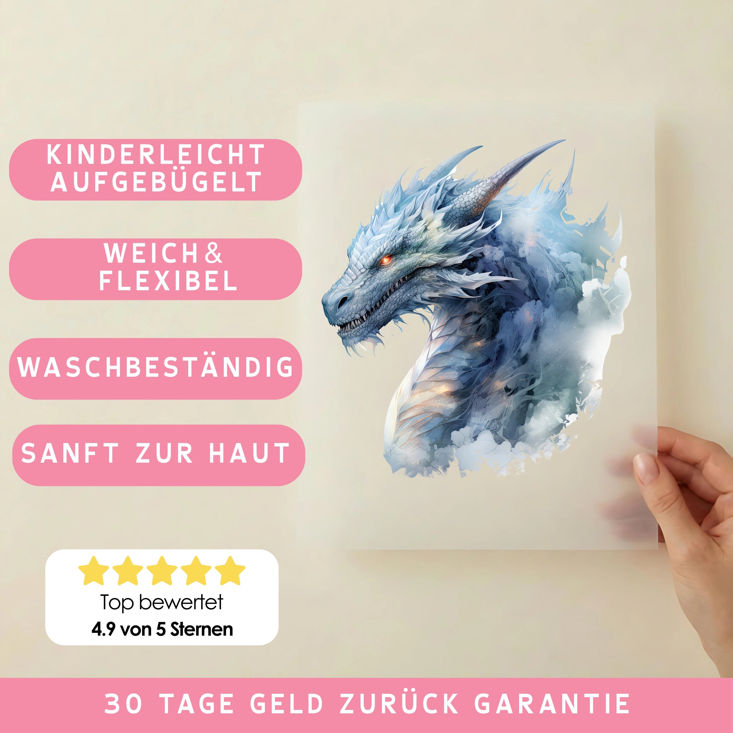 Bügelbild Drache Egon