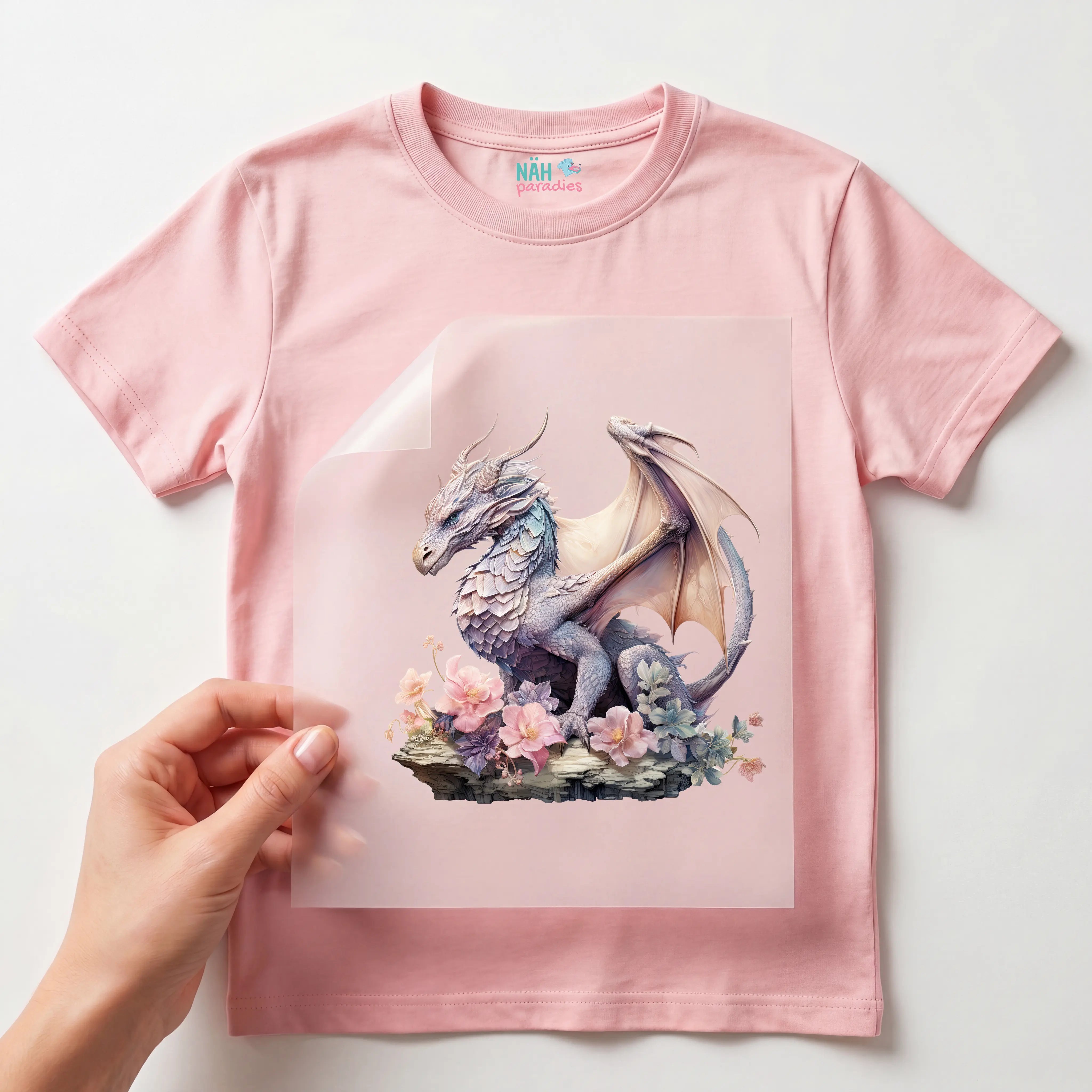 Bügelbild Drache Rubinflügel