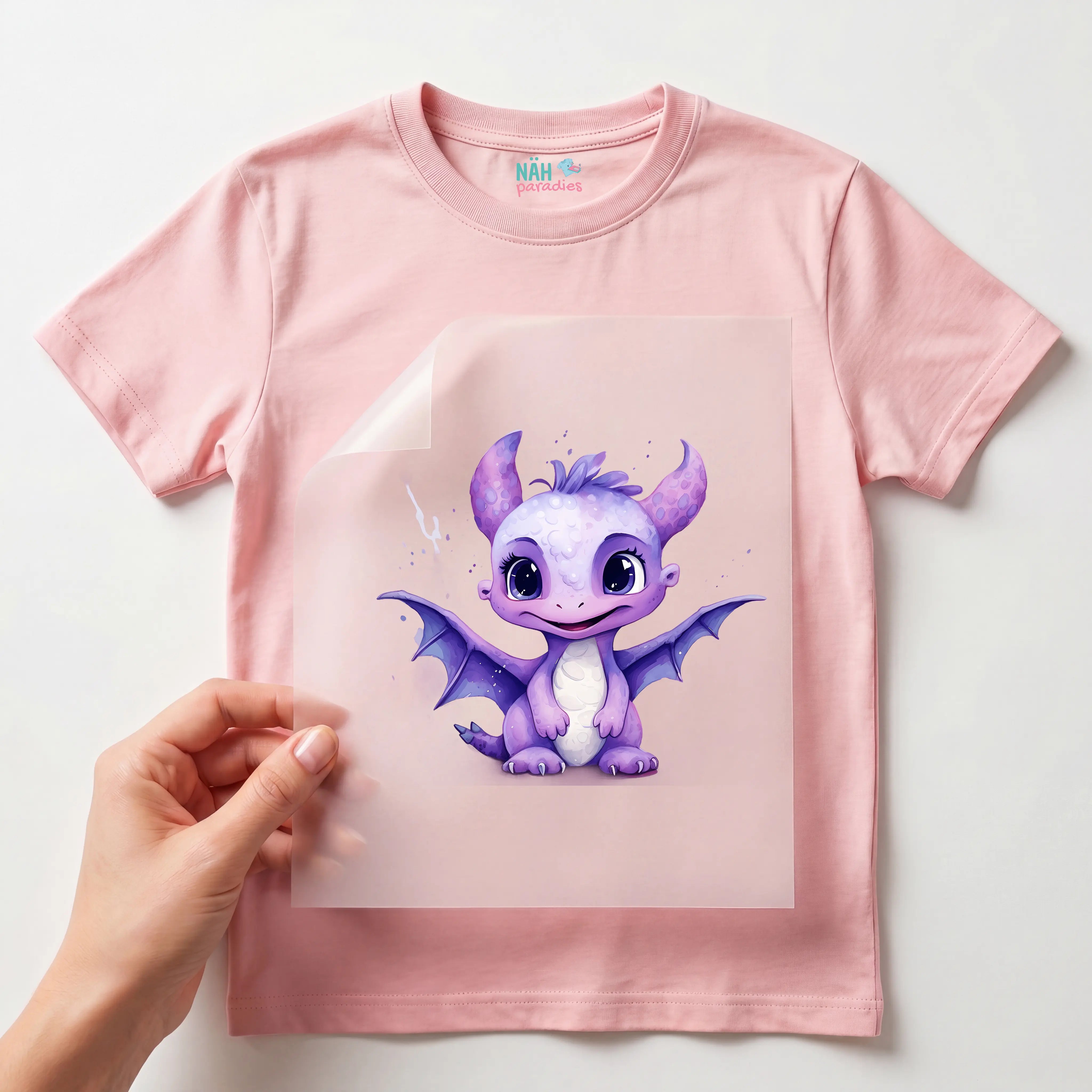 Bügelbild Drachenbaby Lila