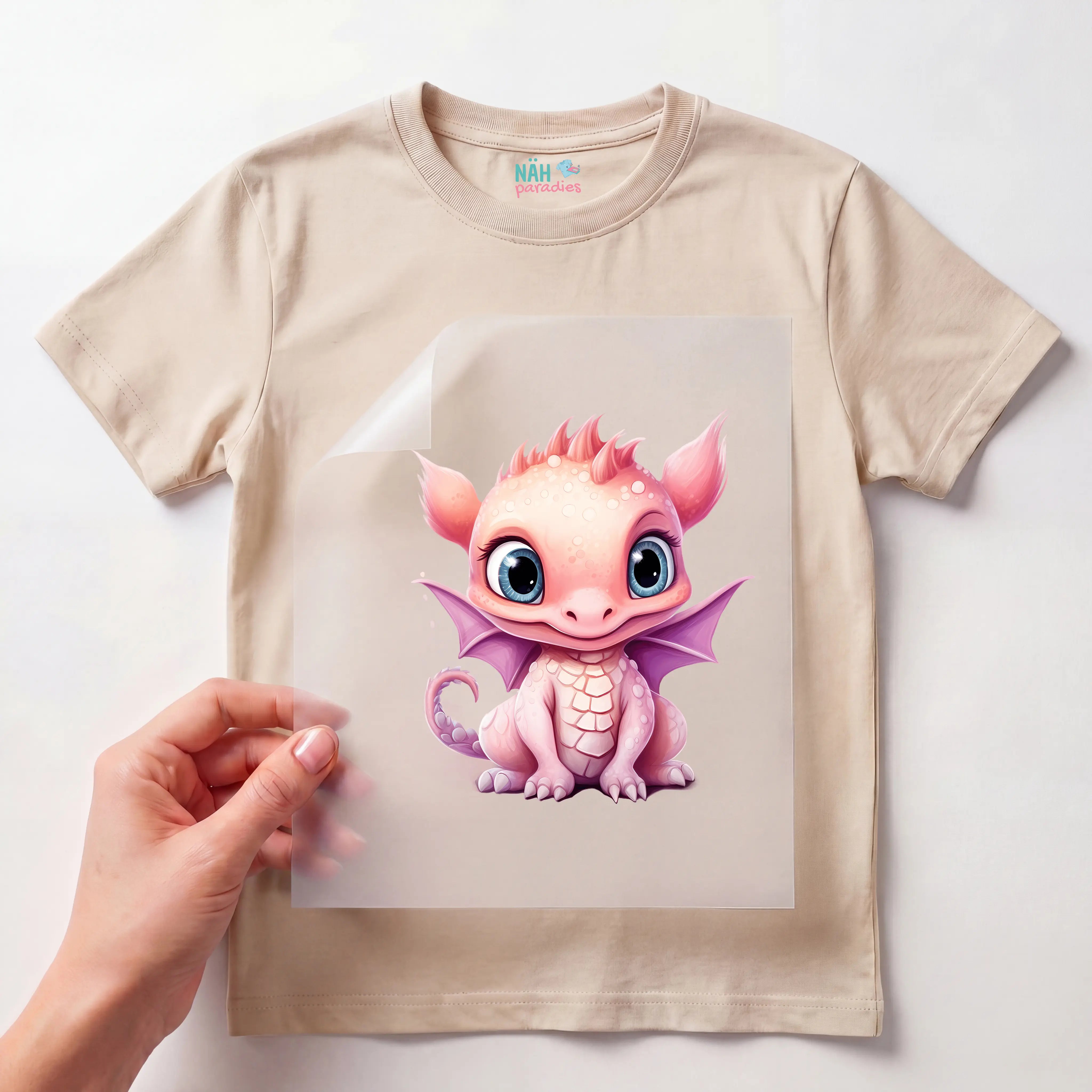 Bügelbild Drachenbaby Rosa