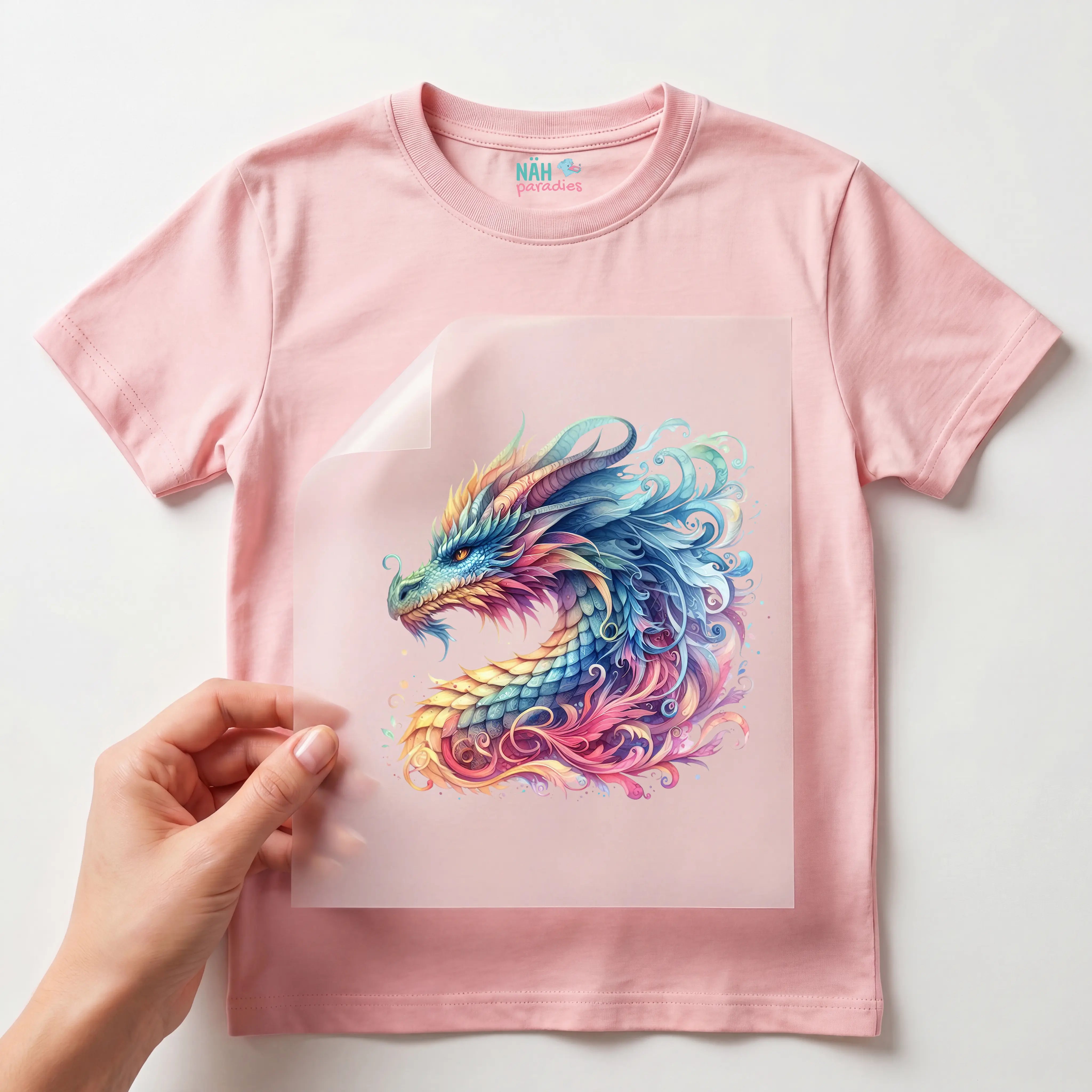 Bügelbild Drache Pastellfunke