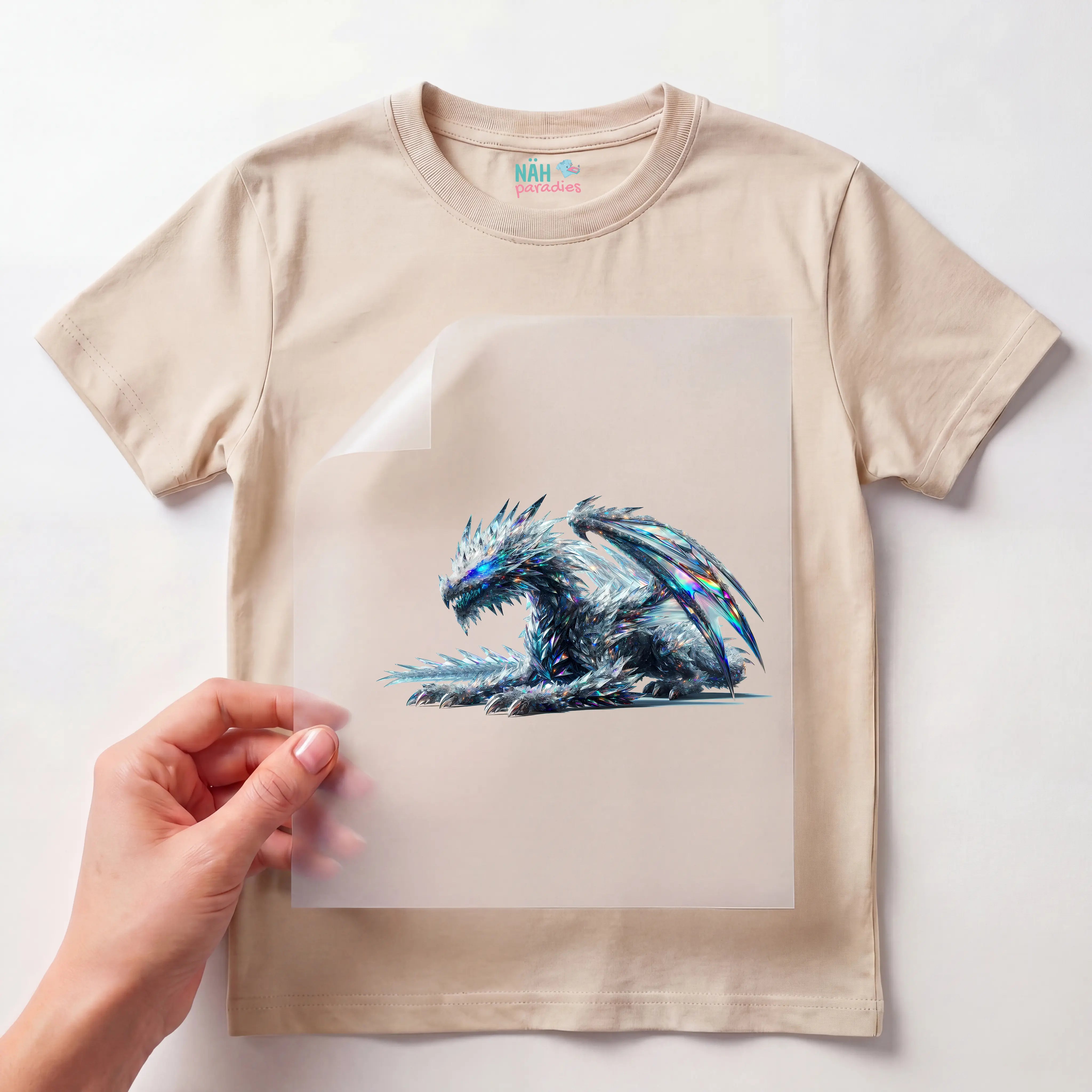 Bügelbild Drache Winterkristall