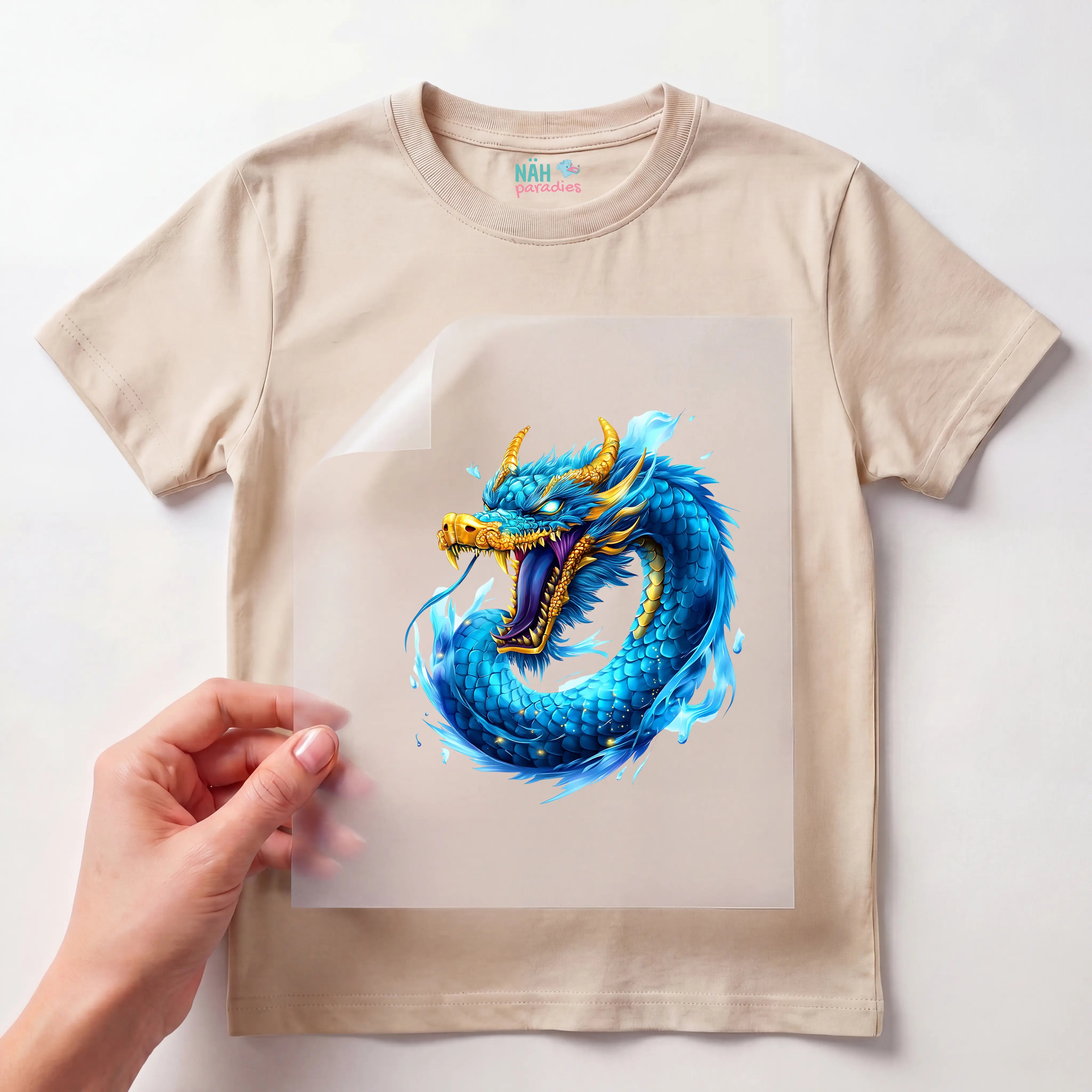 Bügelbild Drache Sturmwasser