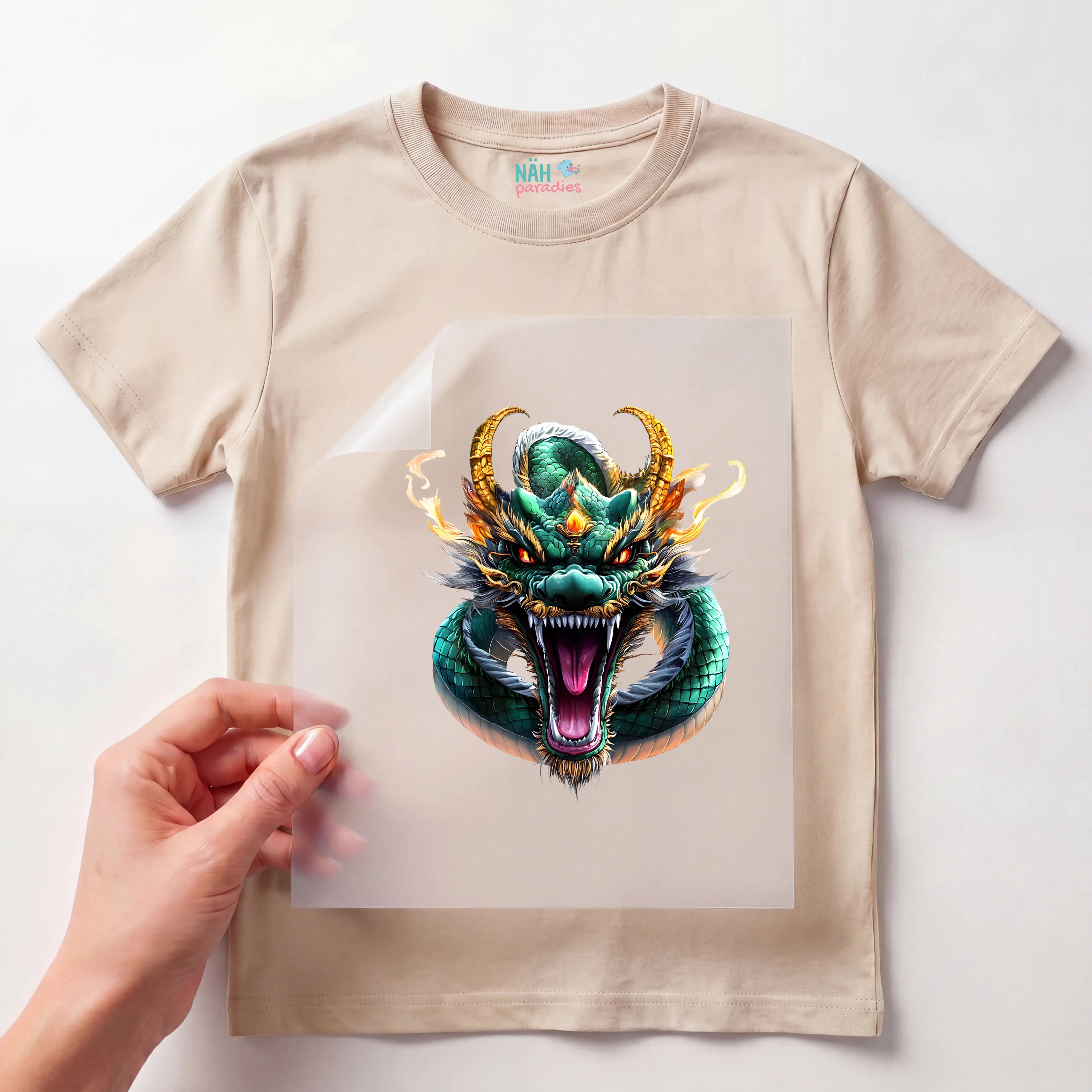 Bügelbild Drache Smaragdfeuer