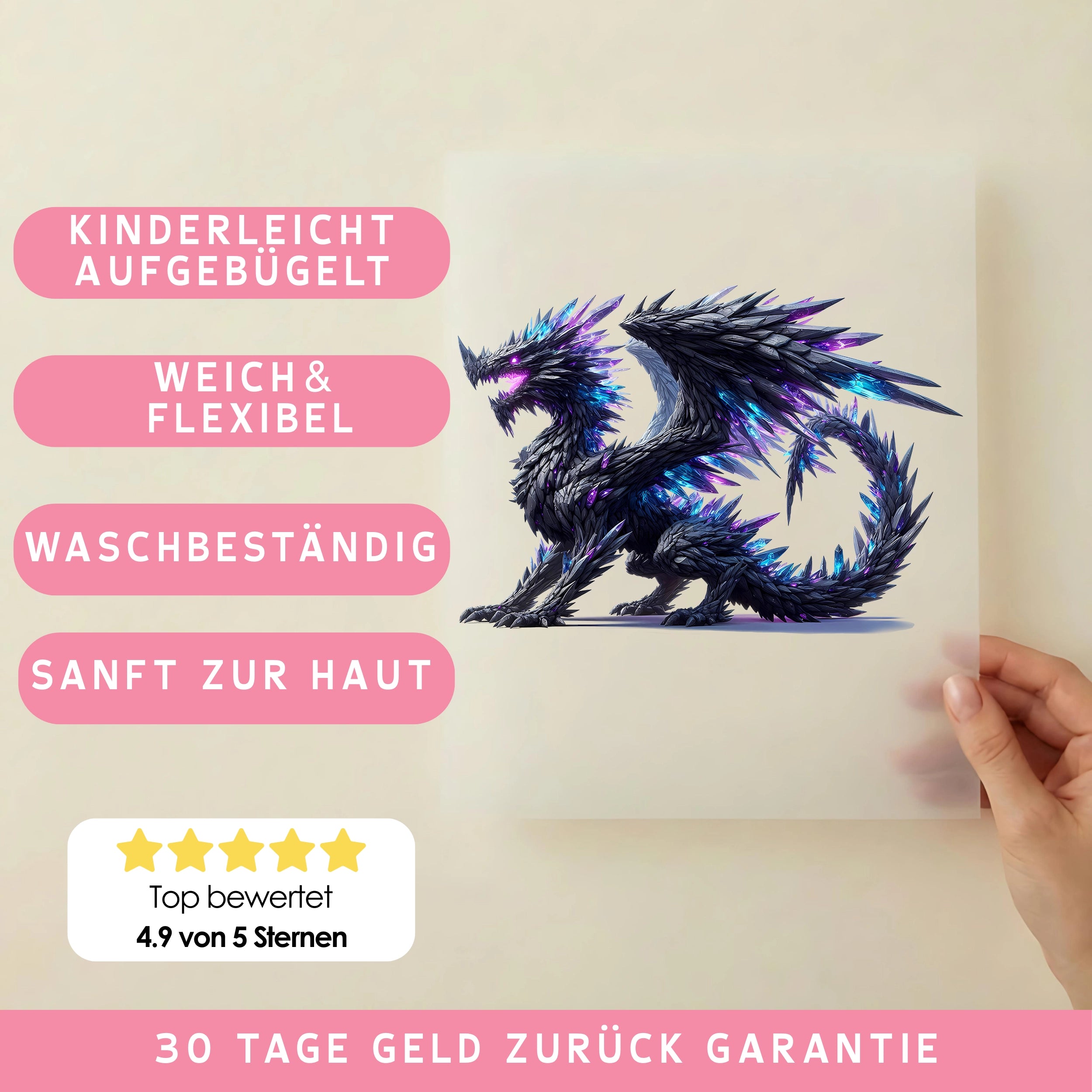 Bügelbild Drache Nachtschuppe