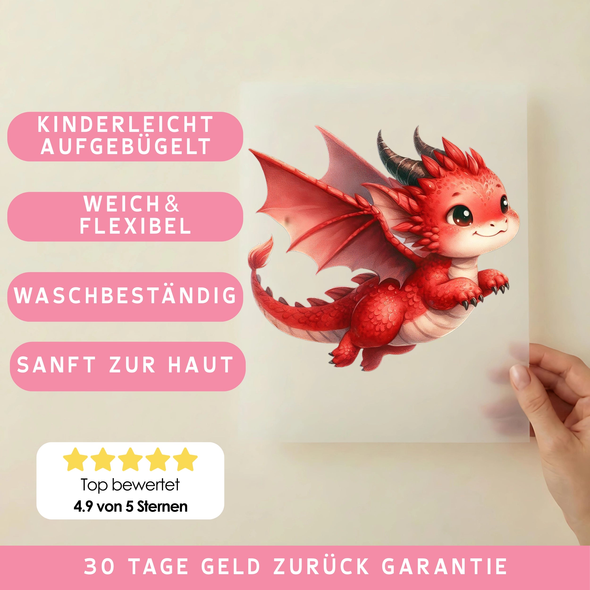 Bügelbild Drache Feuerling