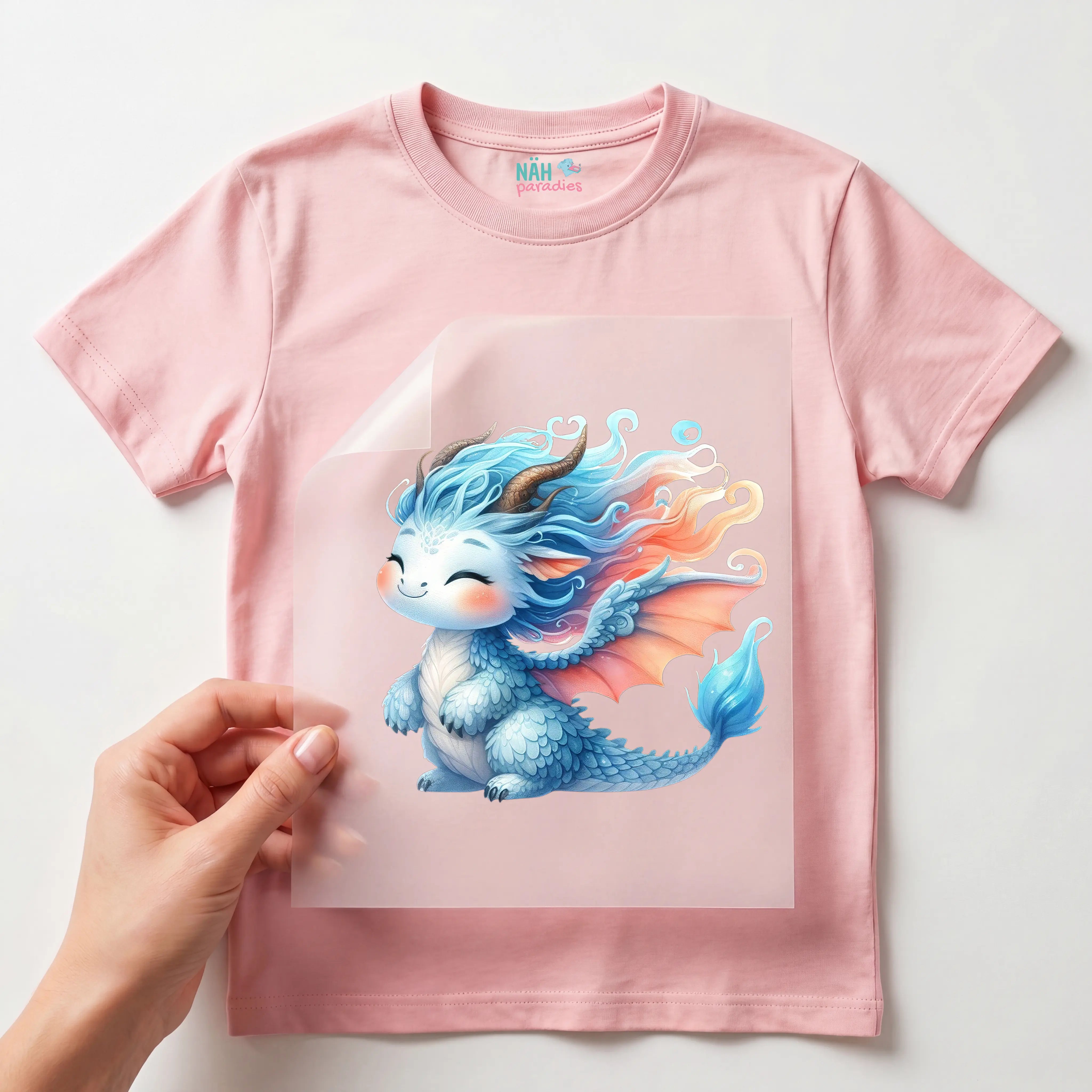 Bügelbild Drache Eisfunken