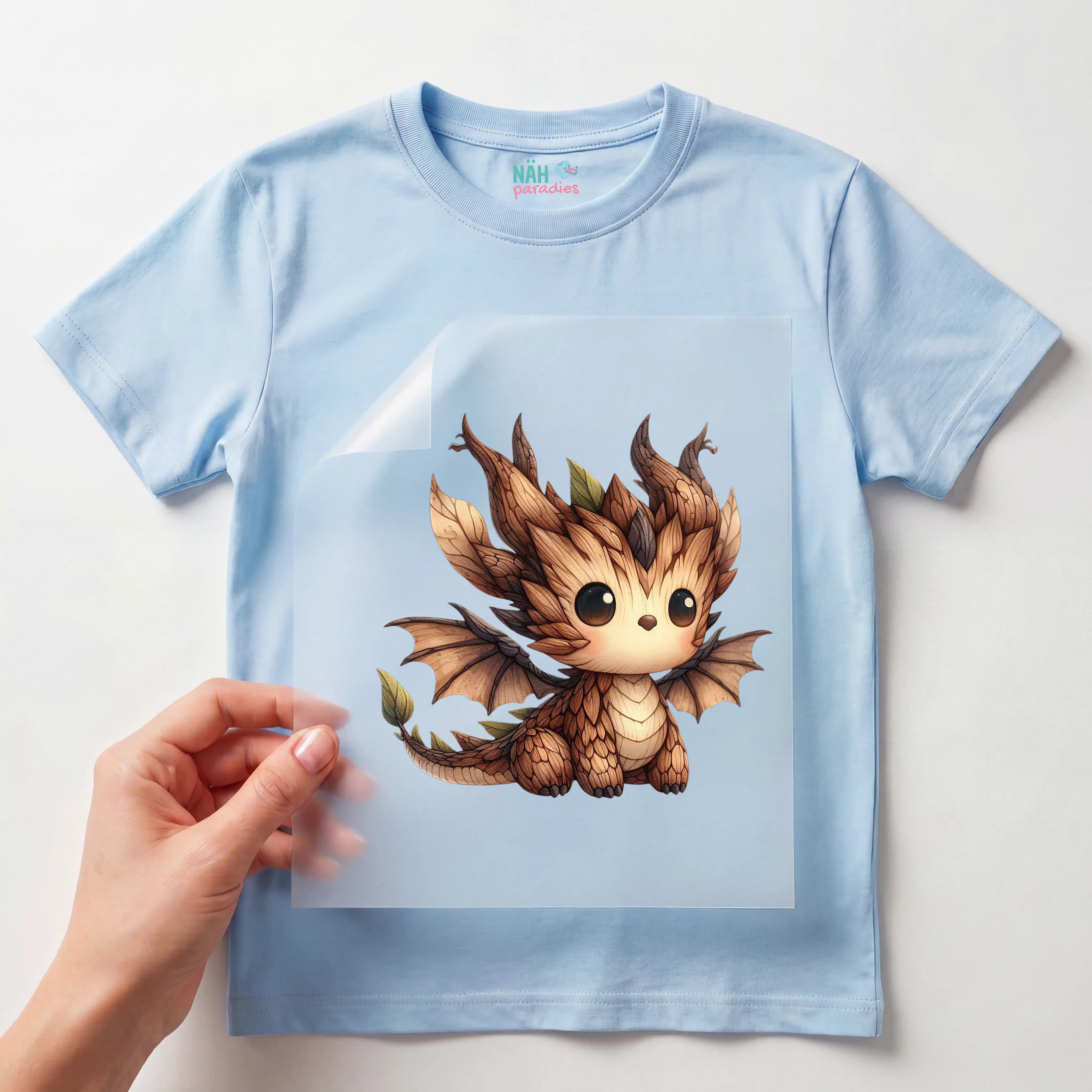Bügelbild Drache Astflügel