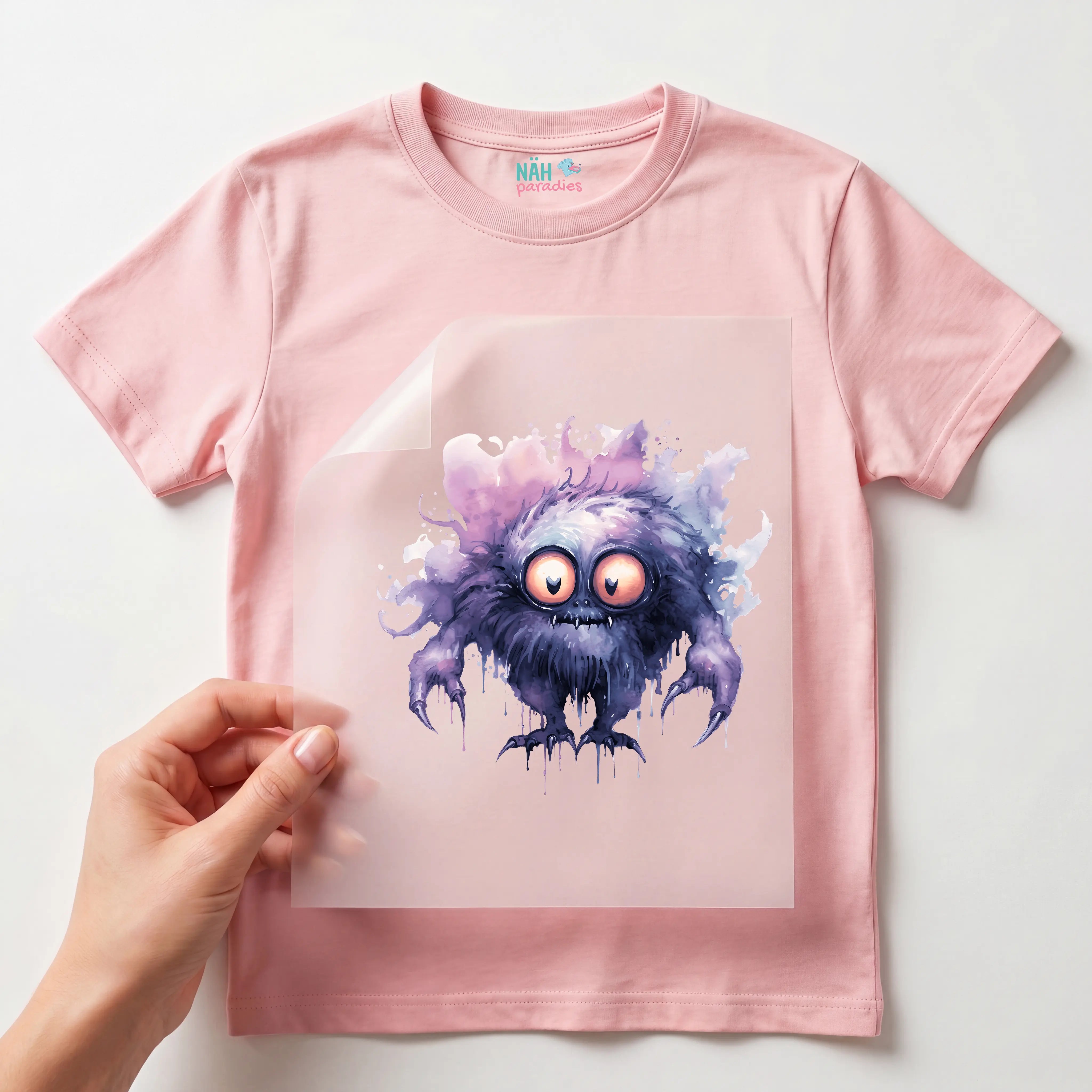 Bügelbild Monster Lila
