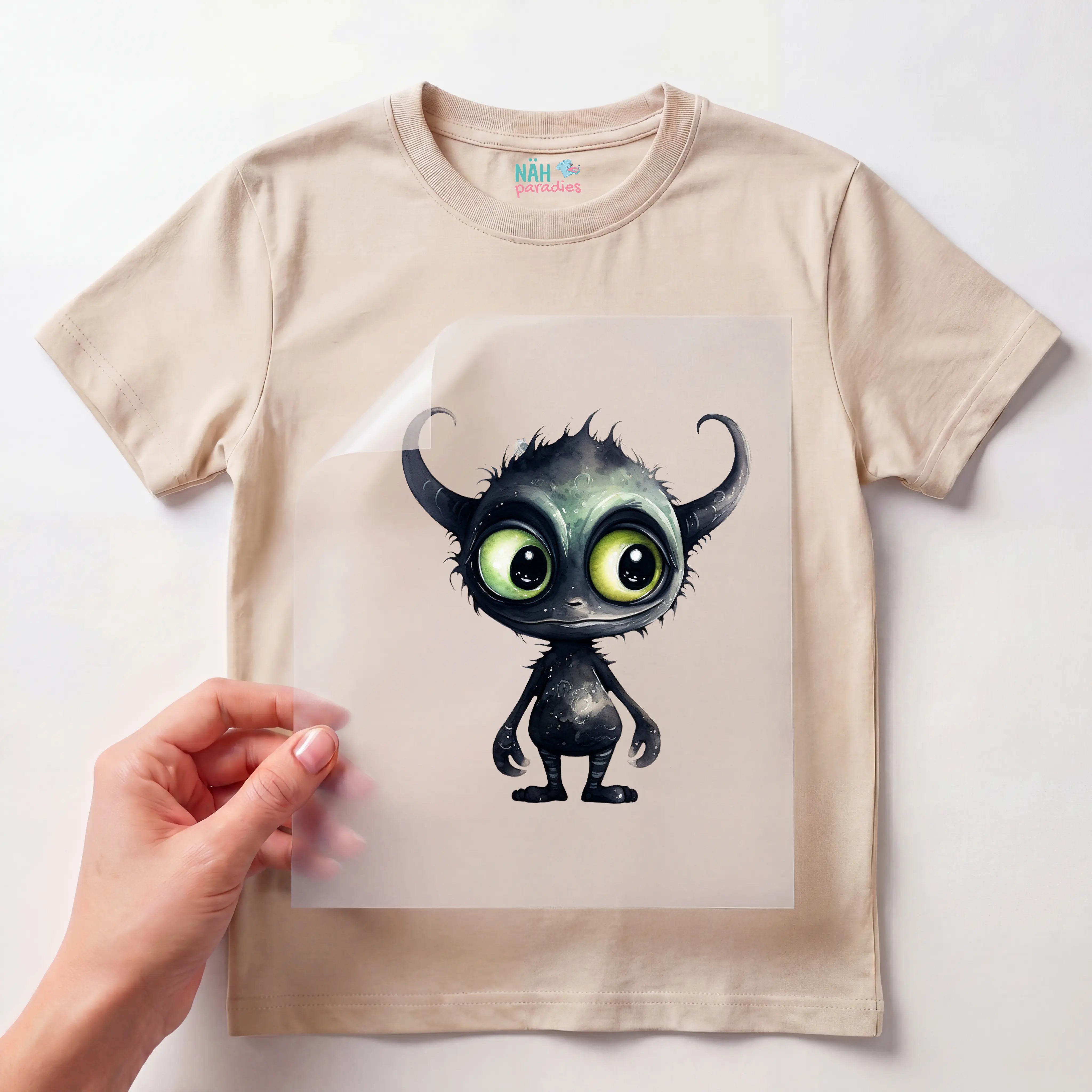 Bügelbild Alien Schwarz