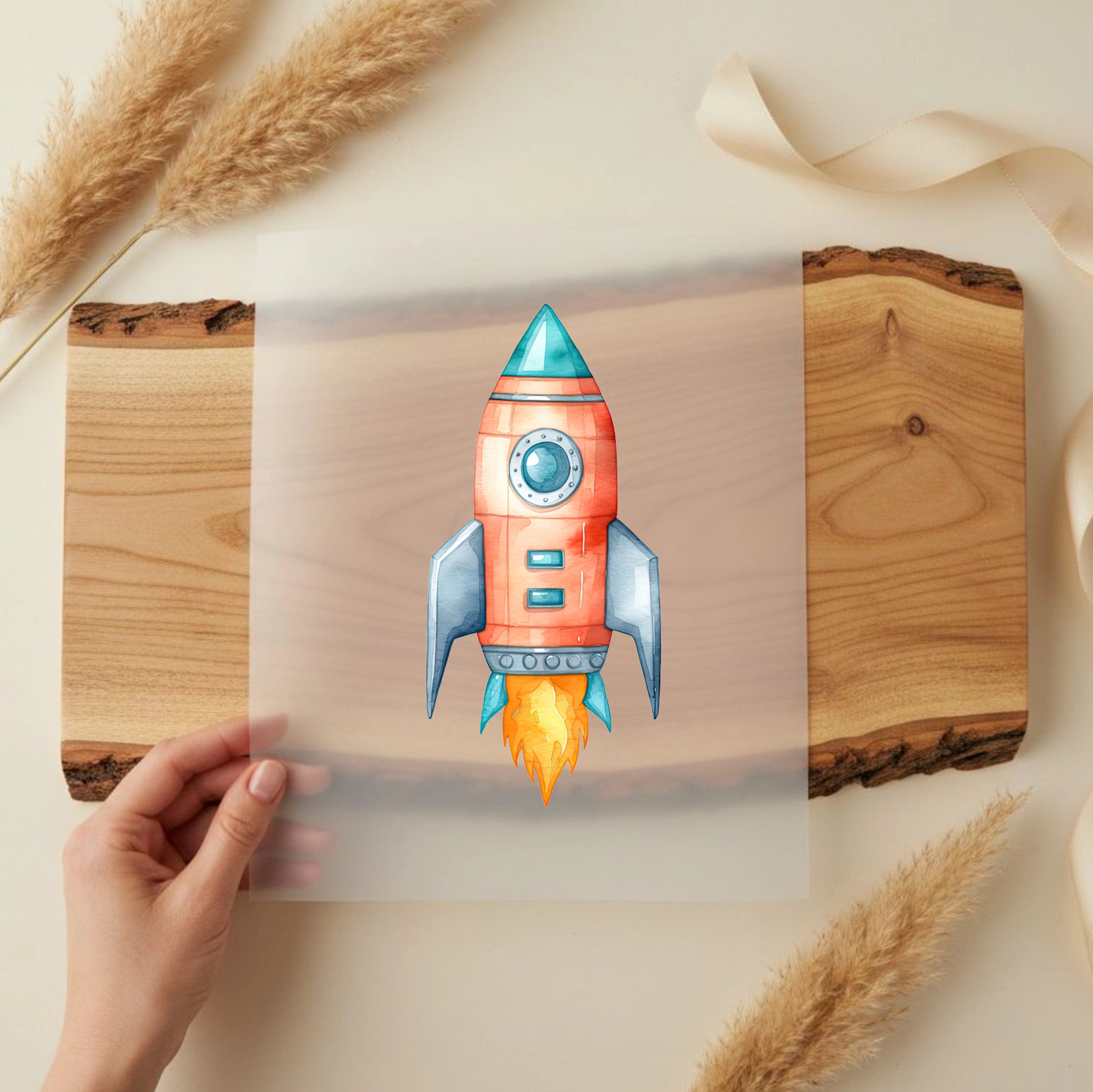 Bügelbild Rakete