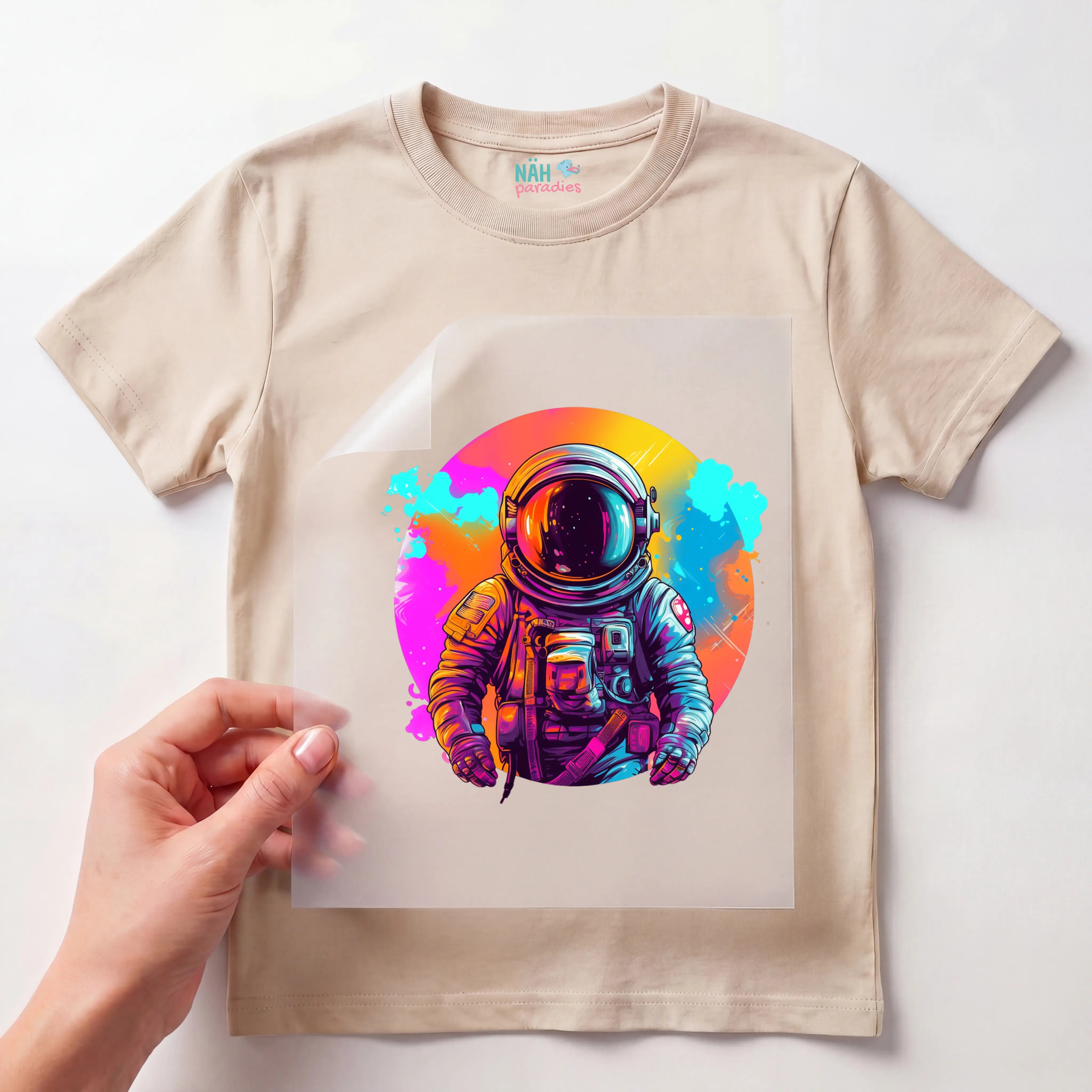 Bügelbild Astronaut Mond