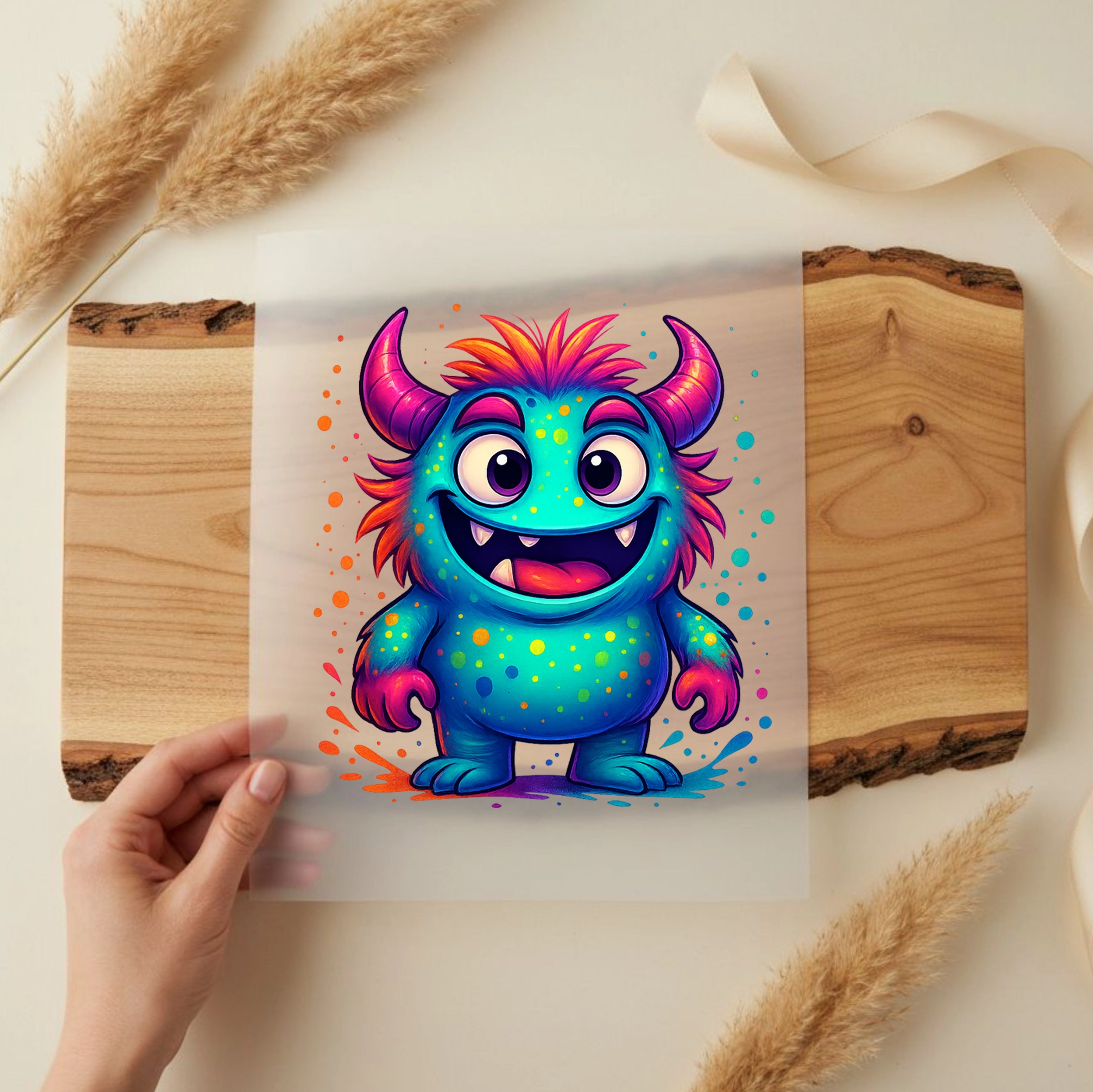Bügelbild Monster Bunti