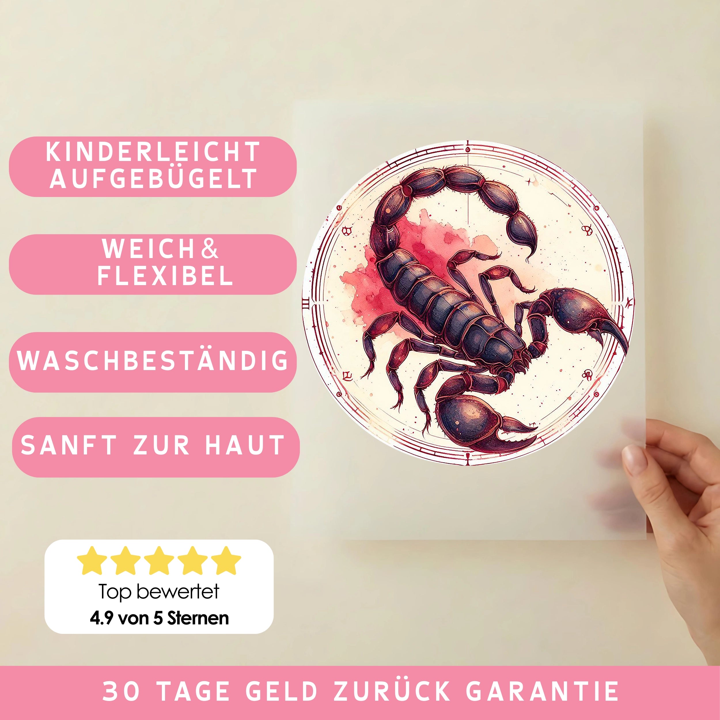Bügelbild Sternzeichen Skorpion