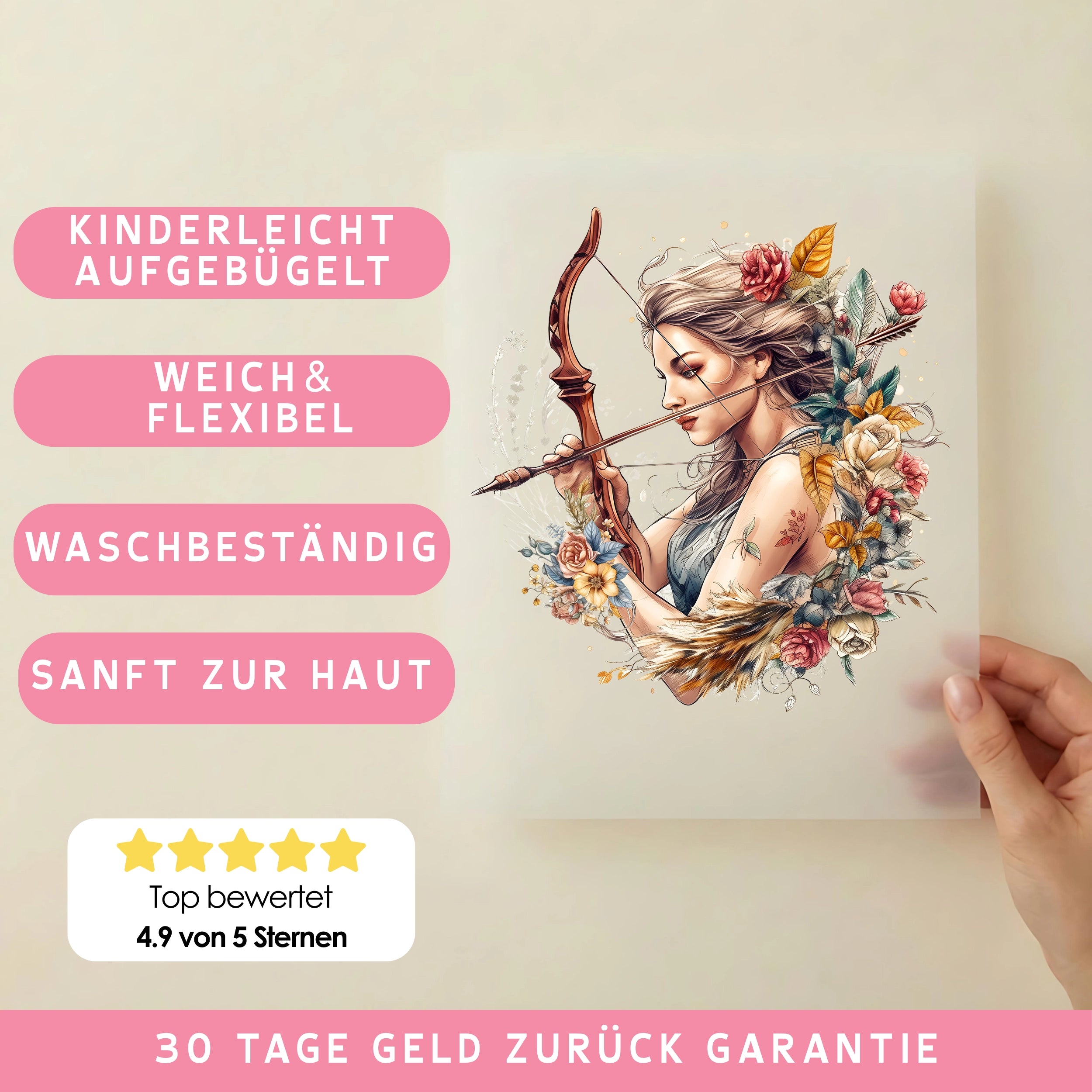 Bügelbild Sternzeichen Schütze Blütenrausch