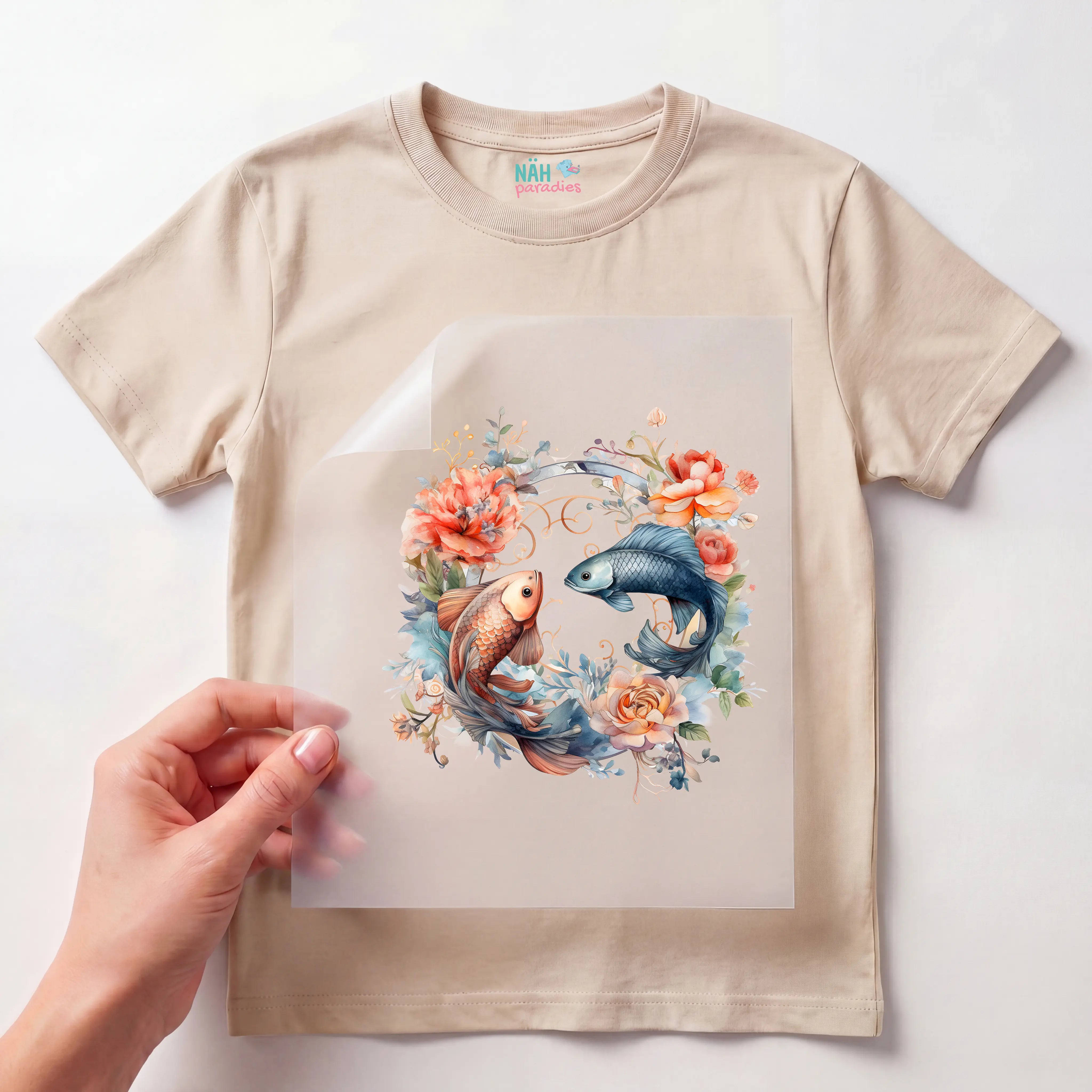 Bügelbild Fische Blütenrausch