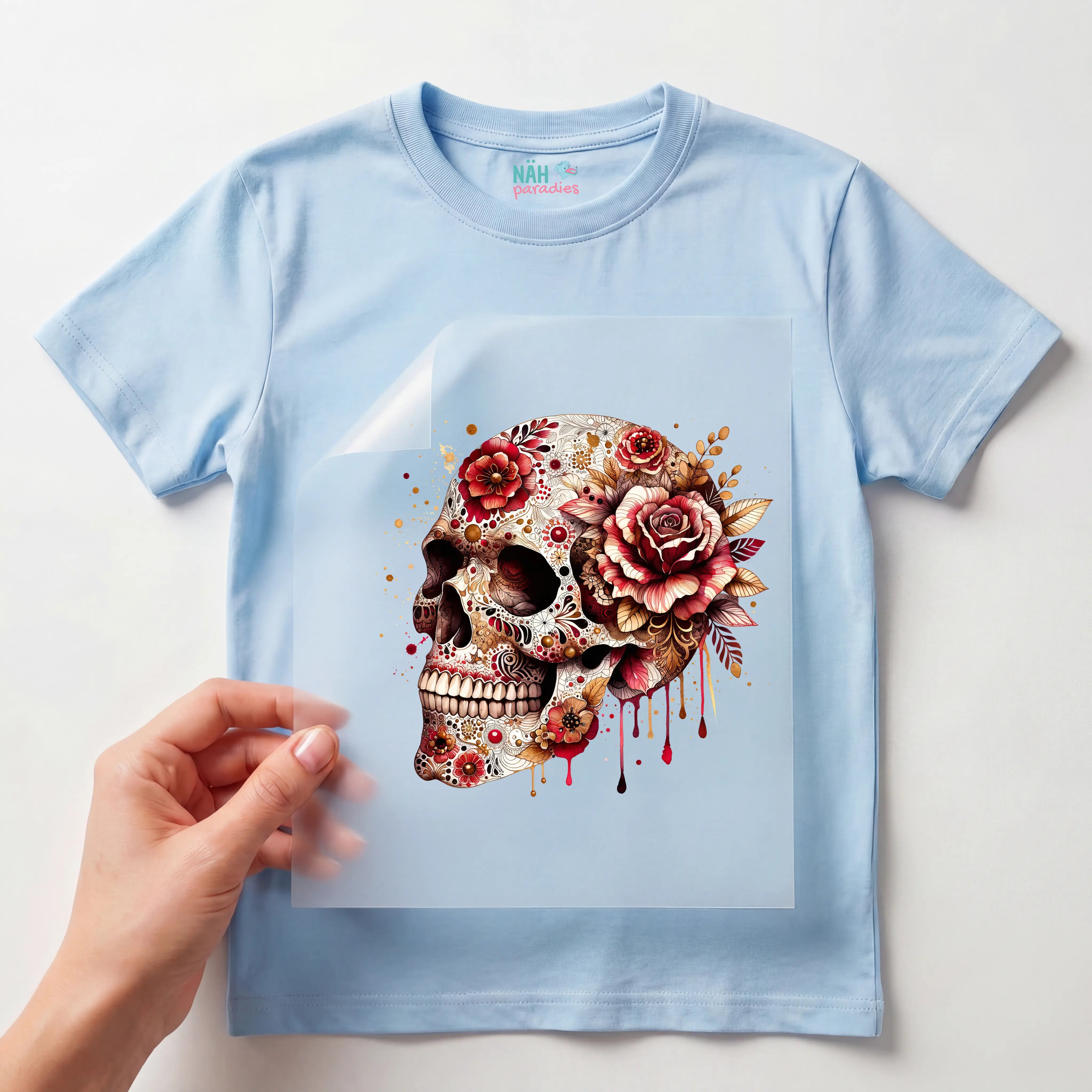 Bügelbild Schädel Calavera