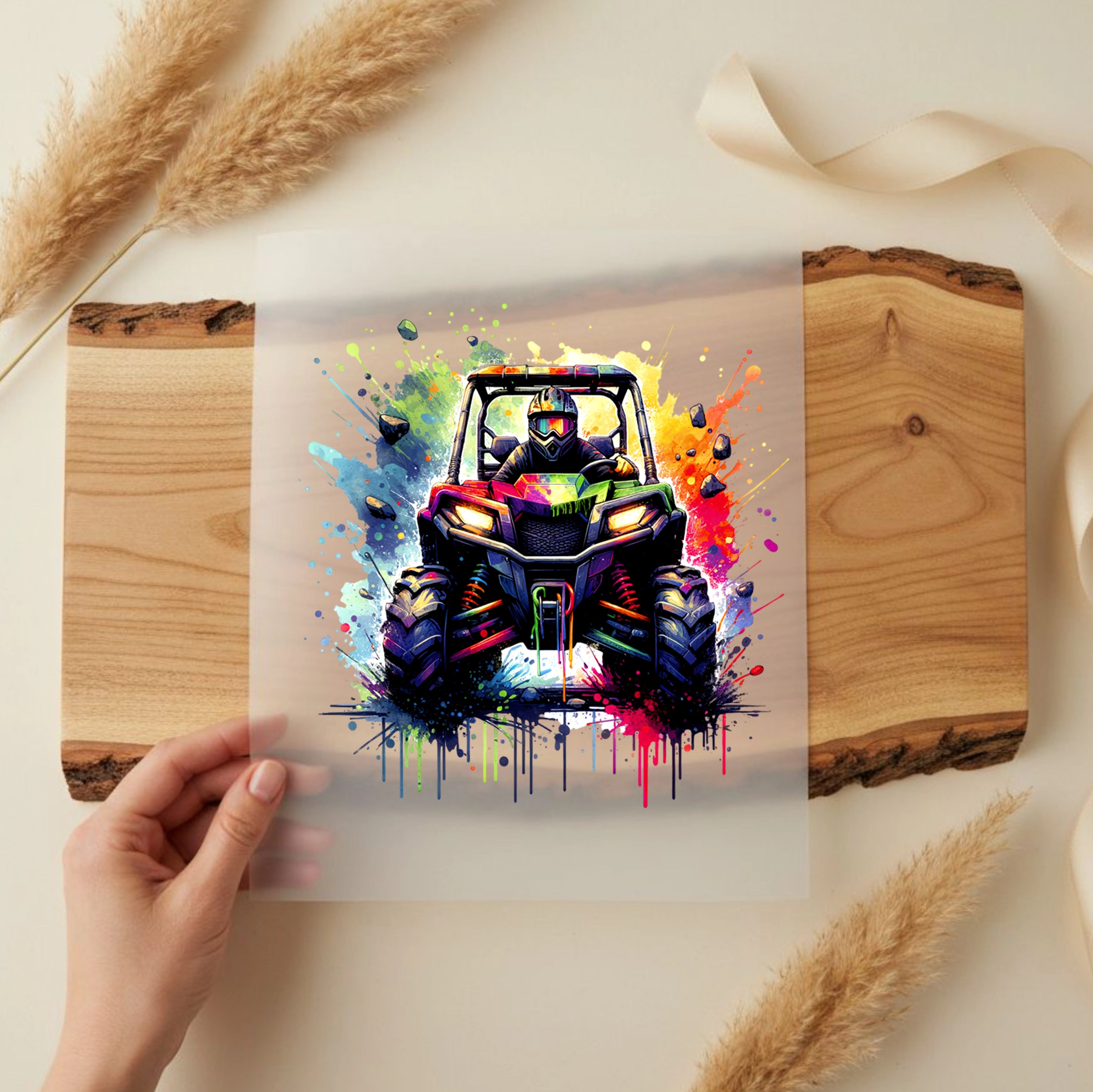 Bügelbild Bunter Buggy