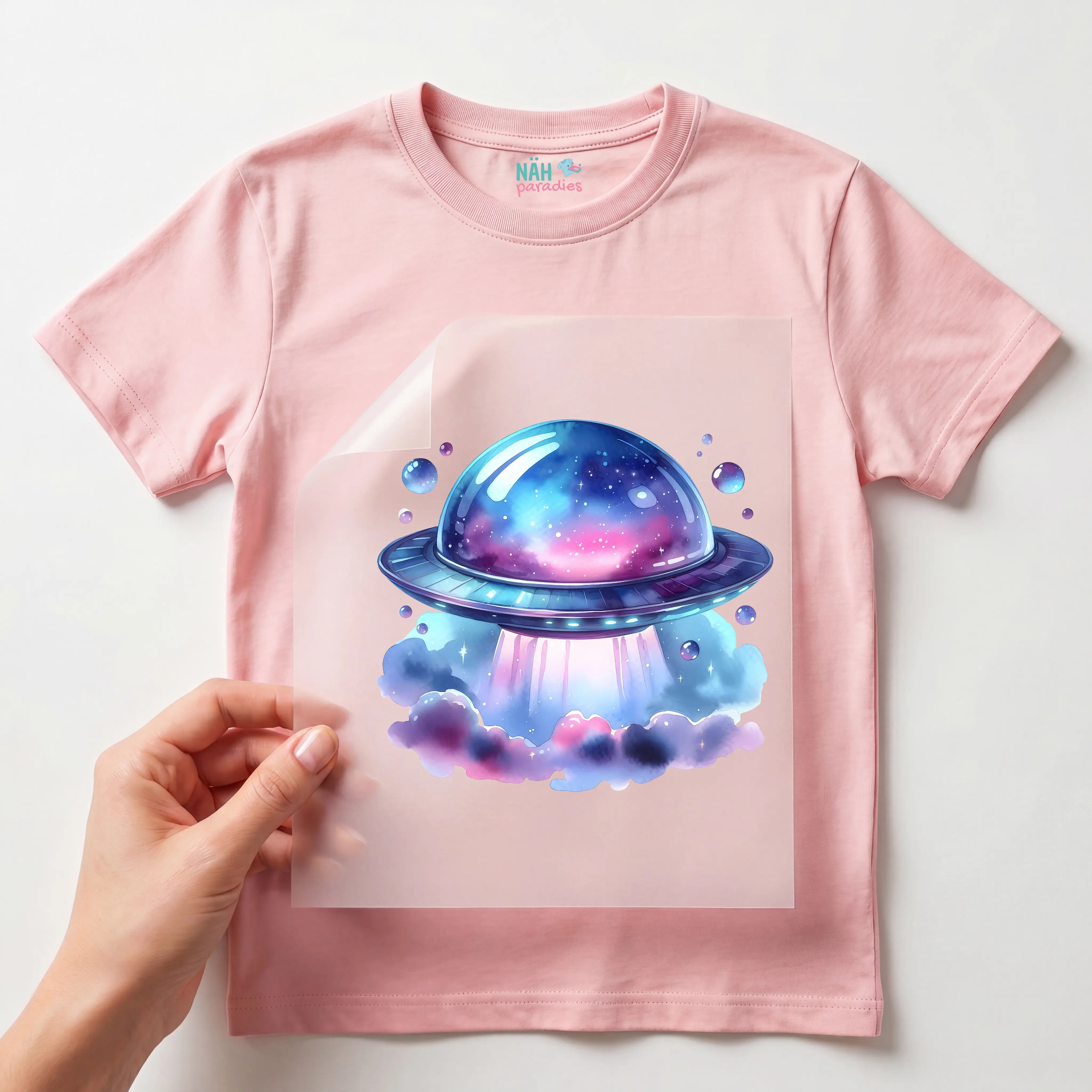 Bügelbild Pastell UFO