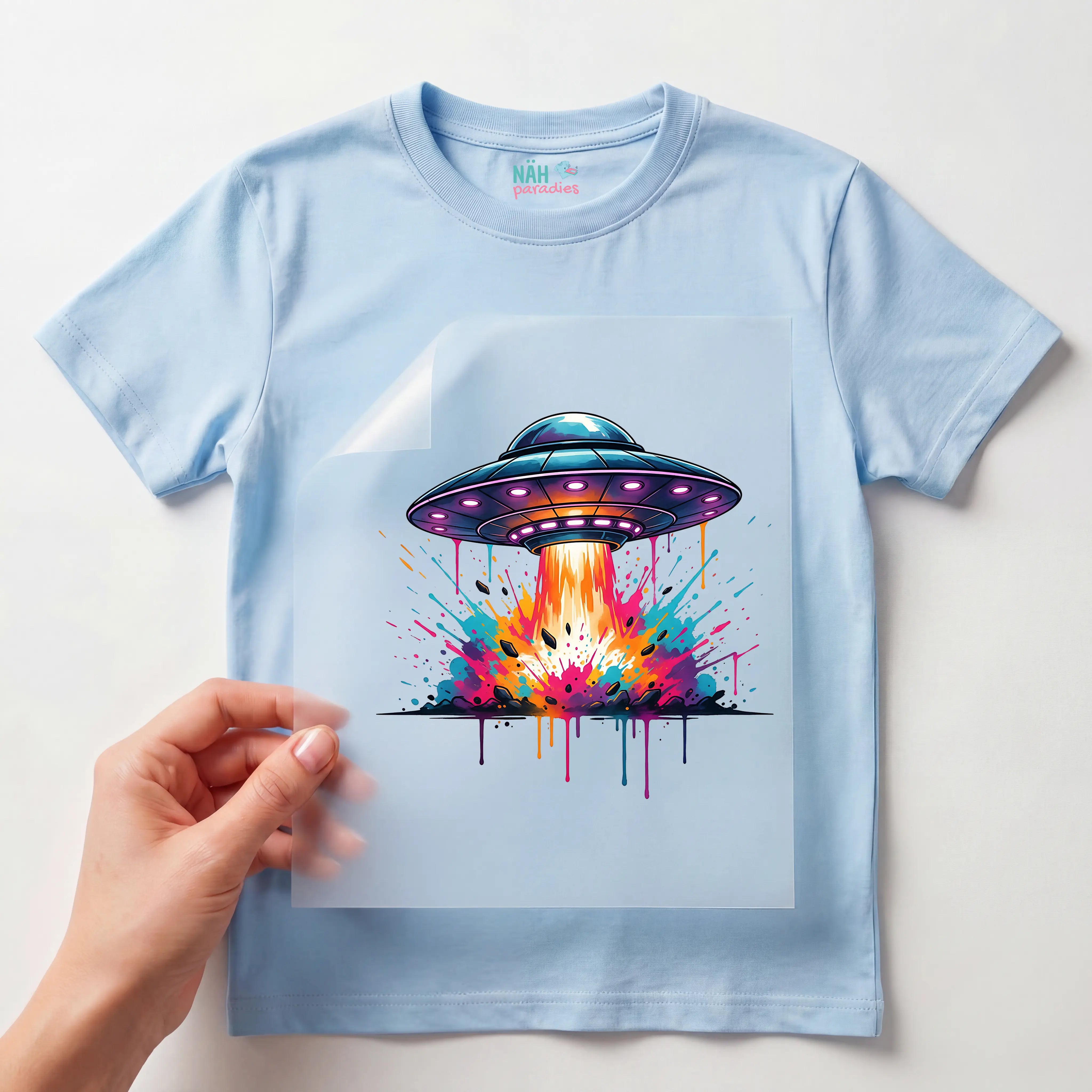 Bügelbild Splash UFO