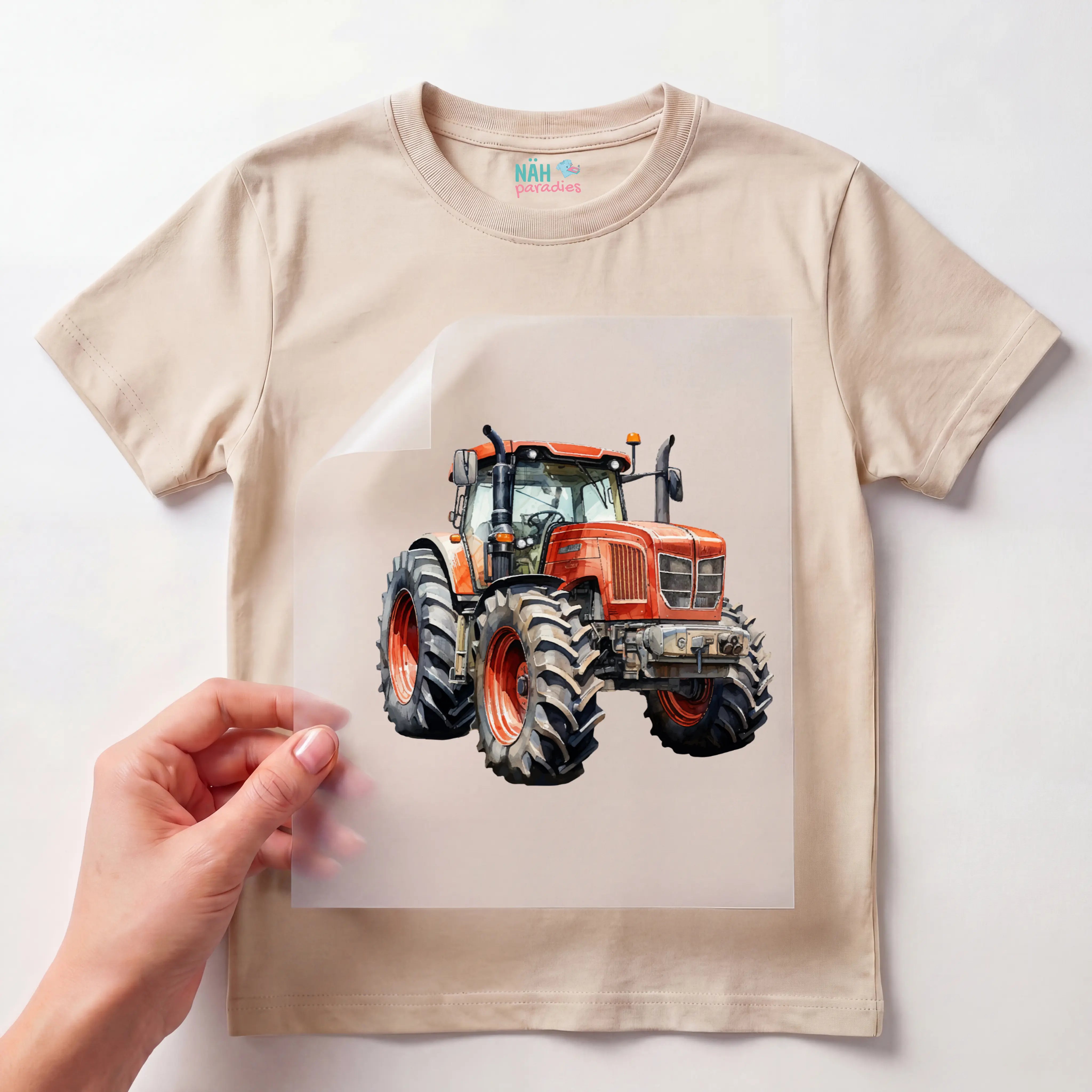 Bügelbild Traktor Rot