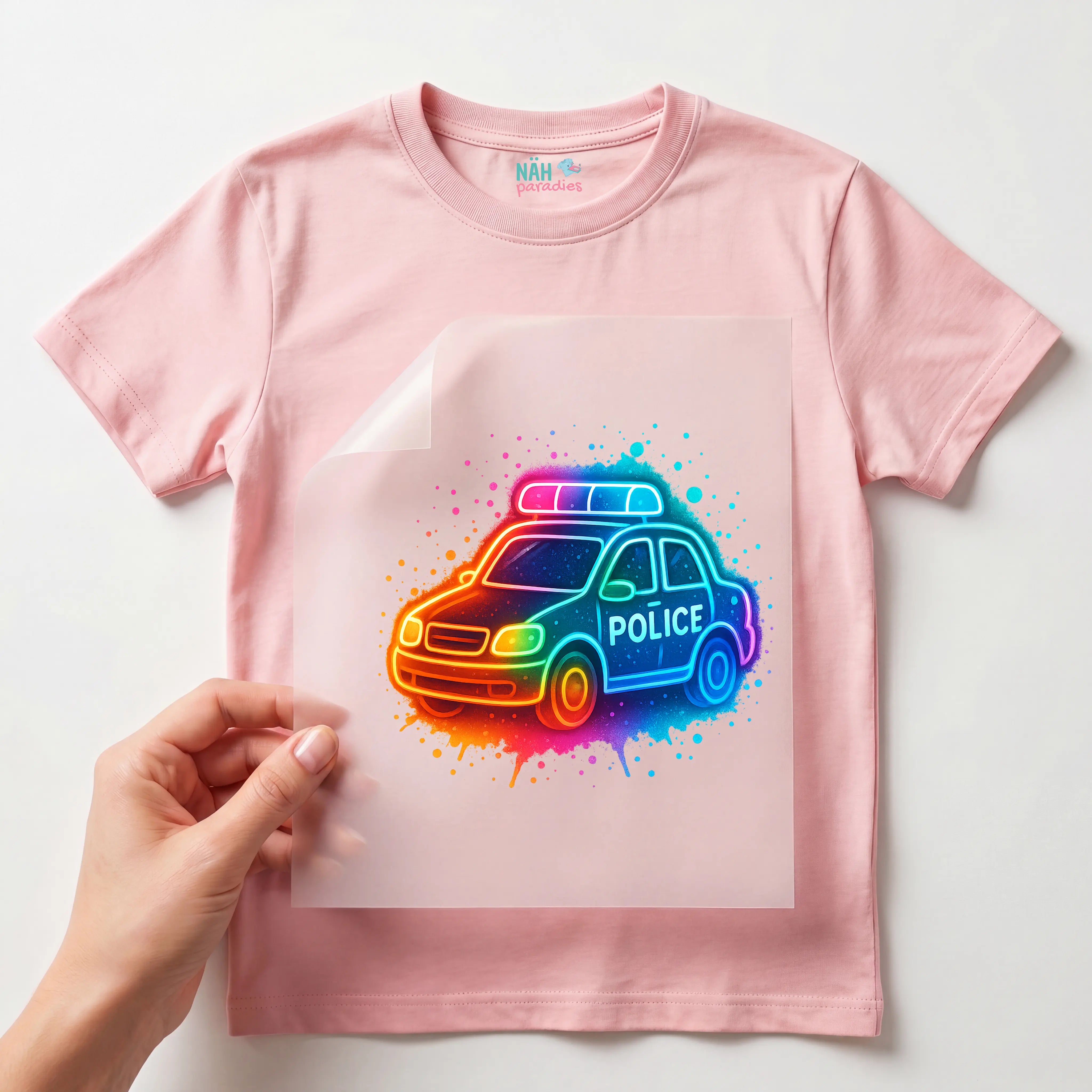 Bügelbild Buntes Polizeiauto