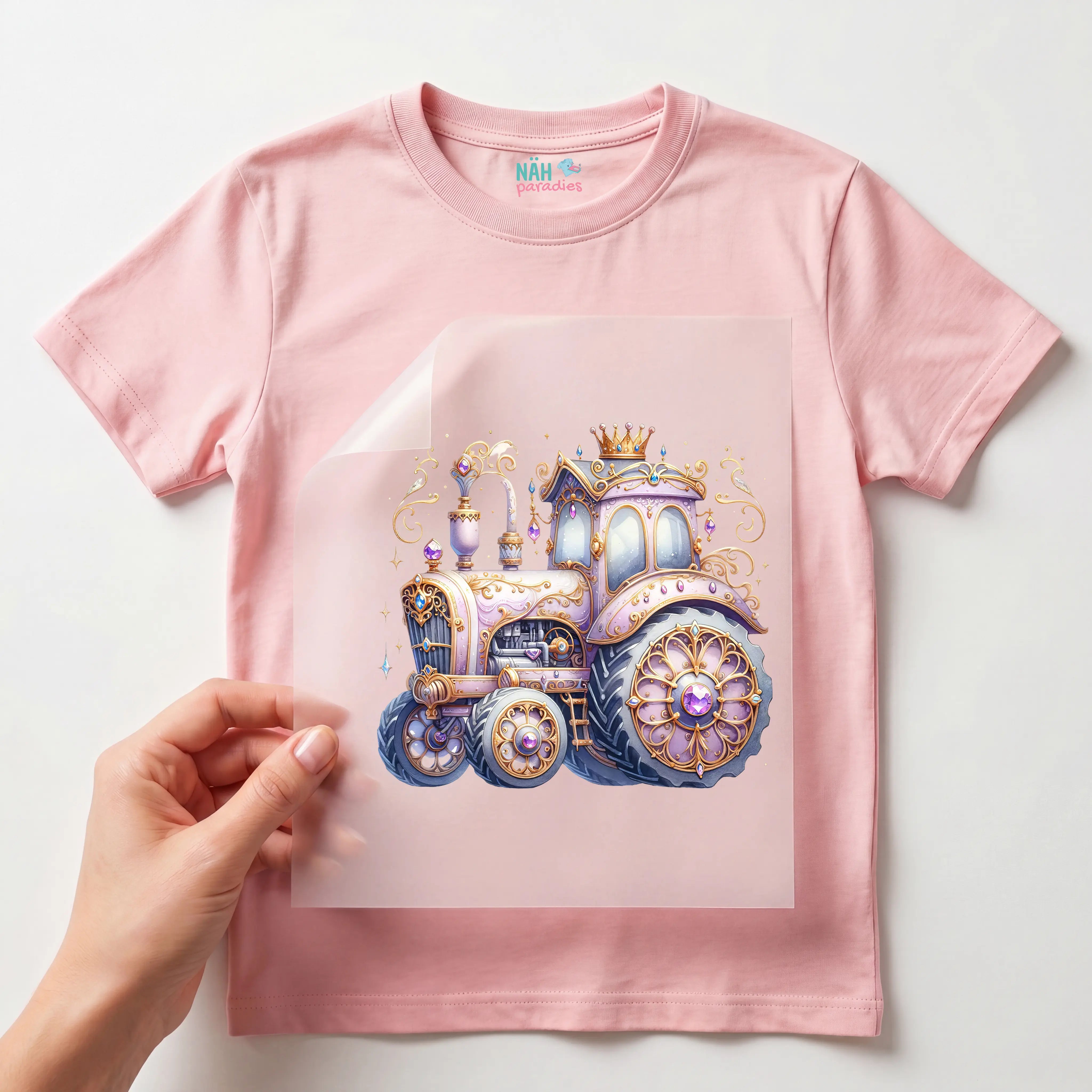 Bügelbild Königlicher Glitzertraktor
