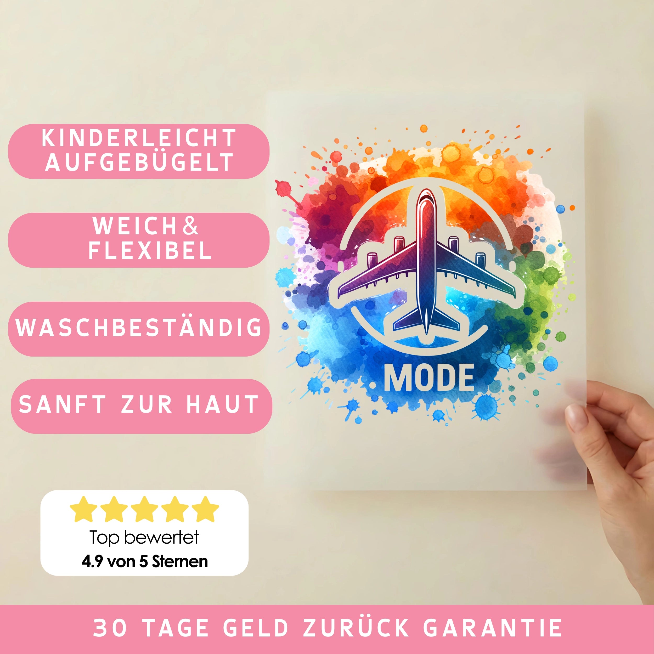 Bügelbild Flugmodus