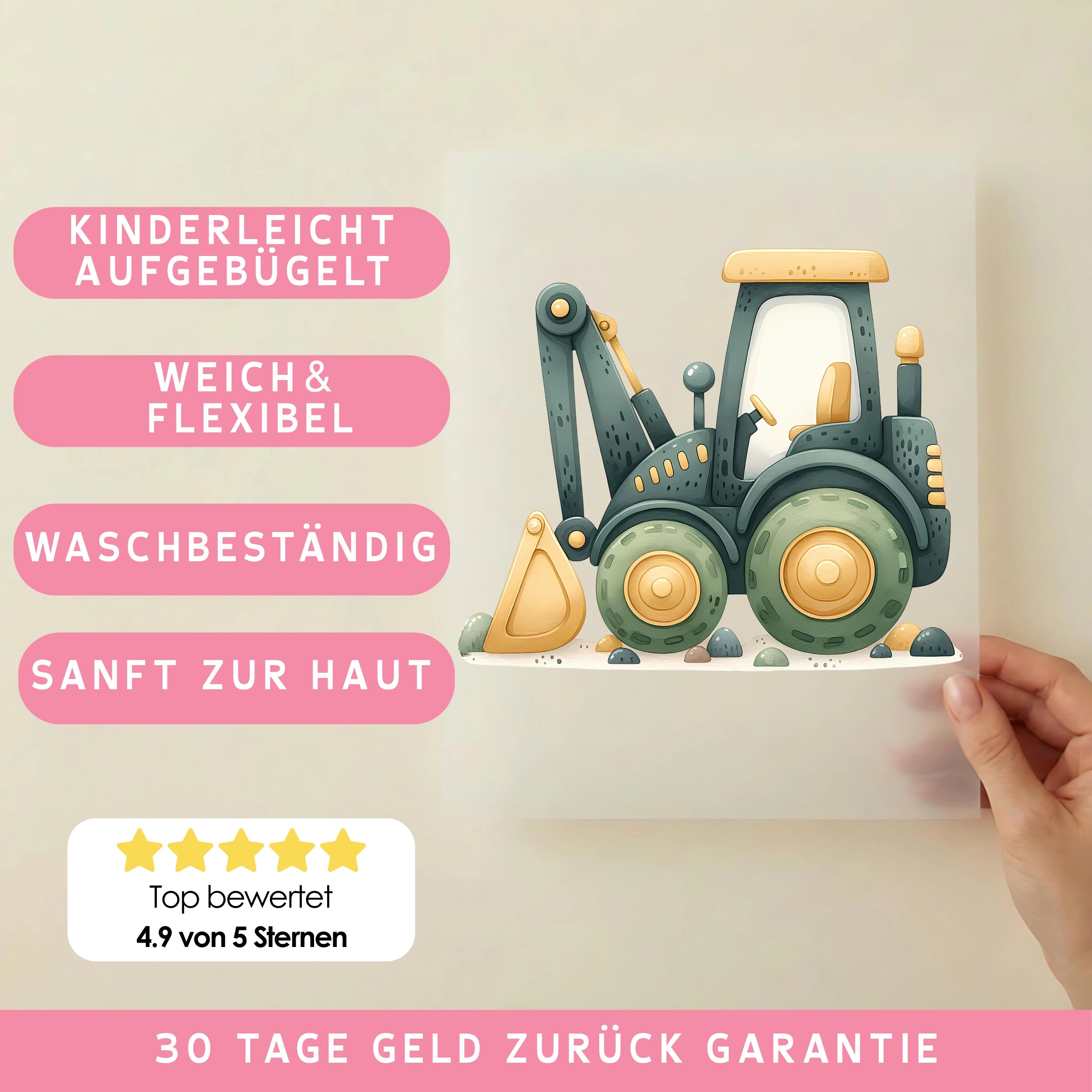 Bügelbild Buddel Bagger