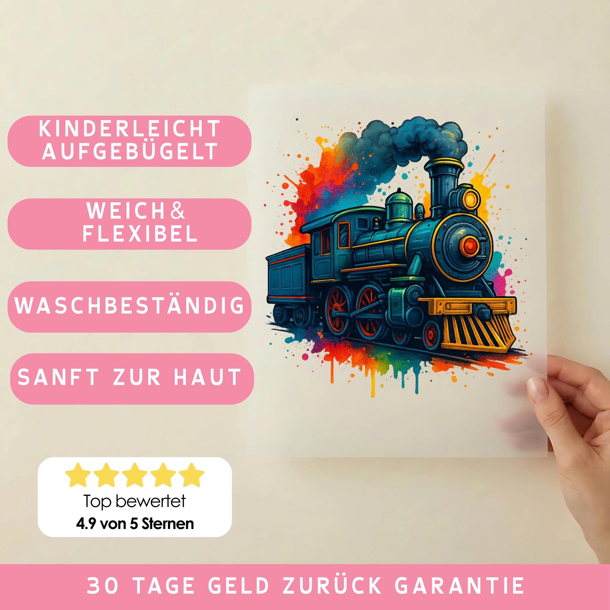 Bügelbild Bunte Zugfahrt