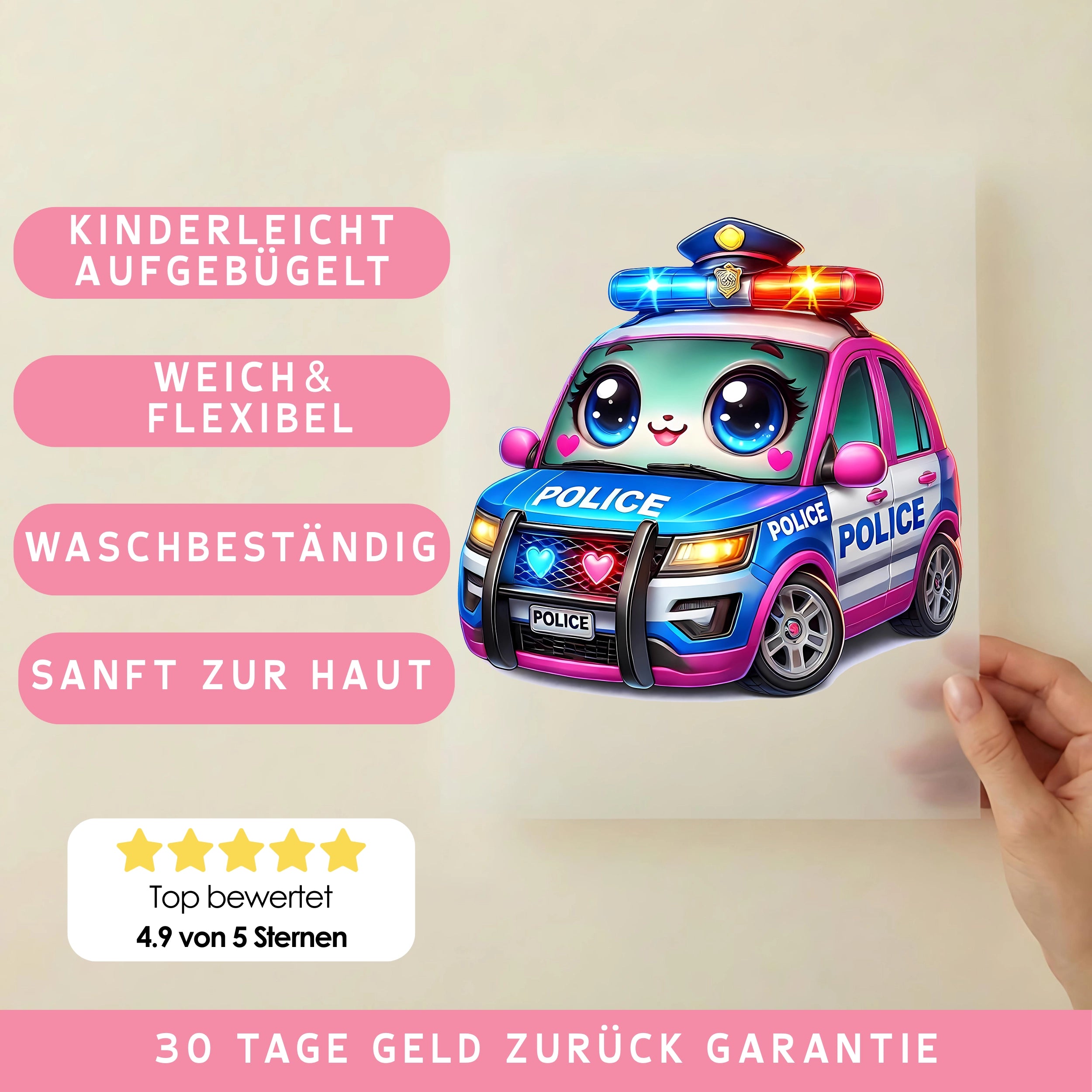 Bügelbild Polizei Streifenstar