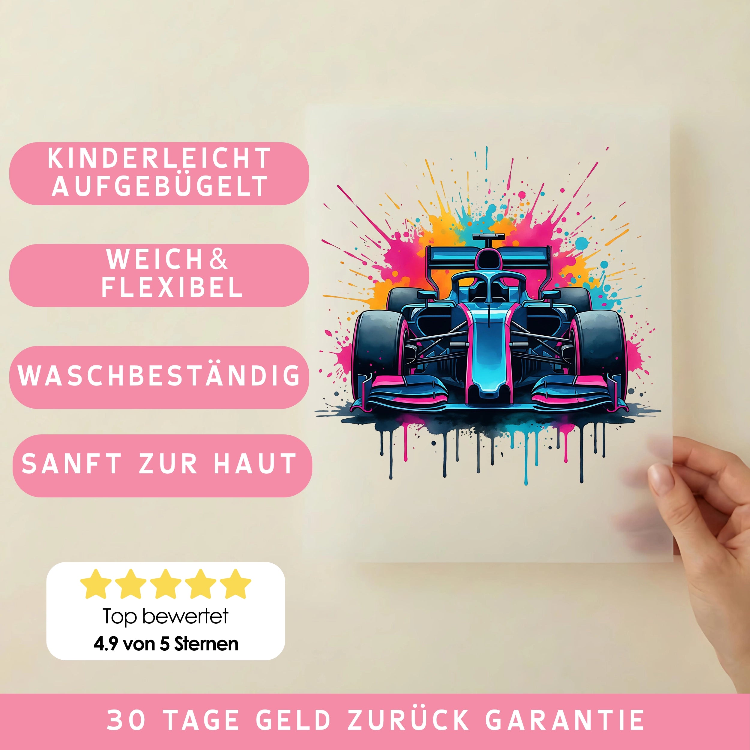 Bügelbild Color Splash Supercar