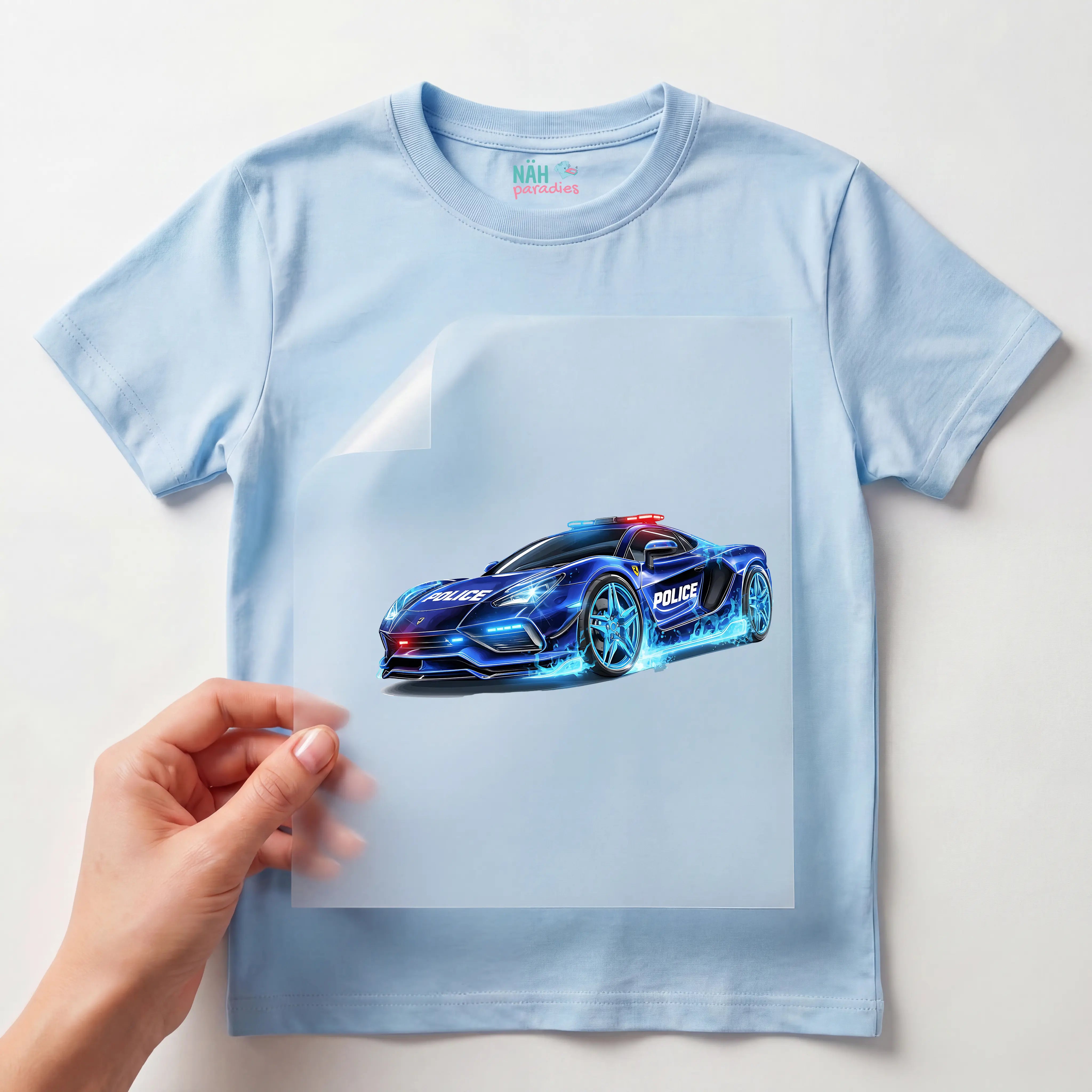 Bügelbild Polizei Supercar