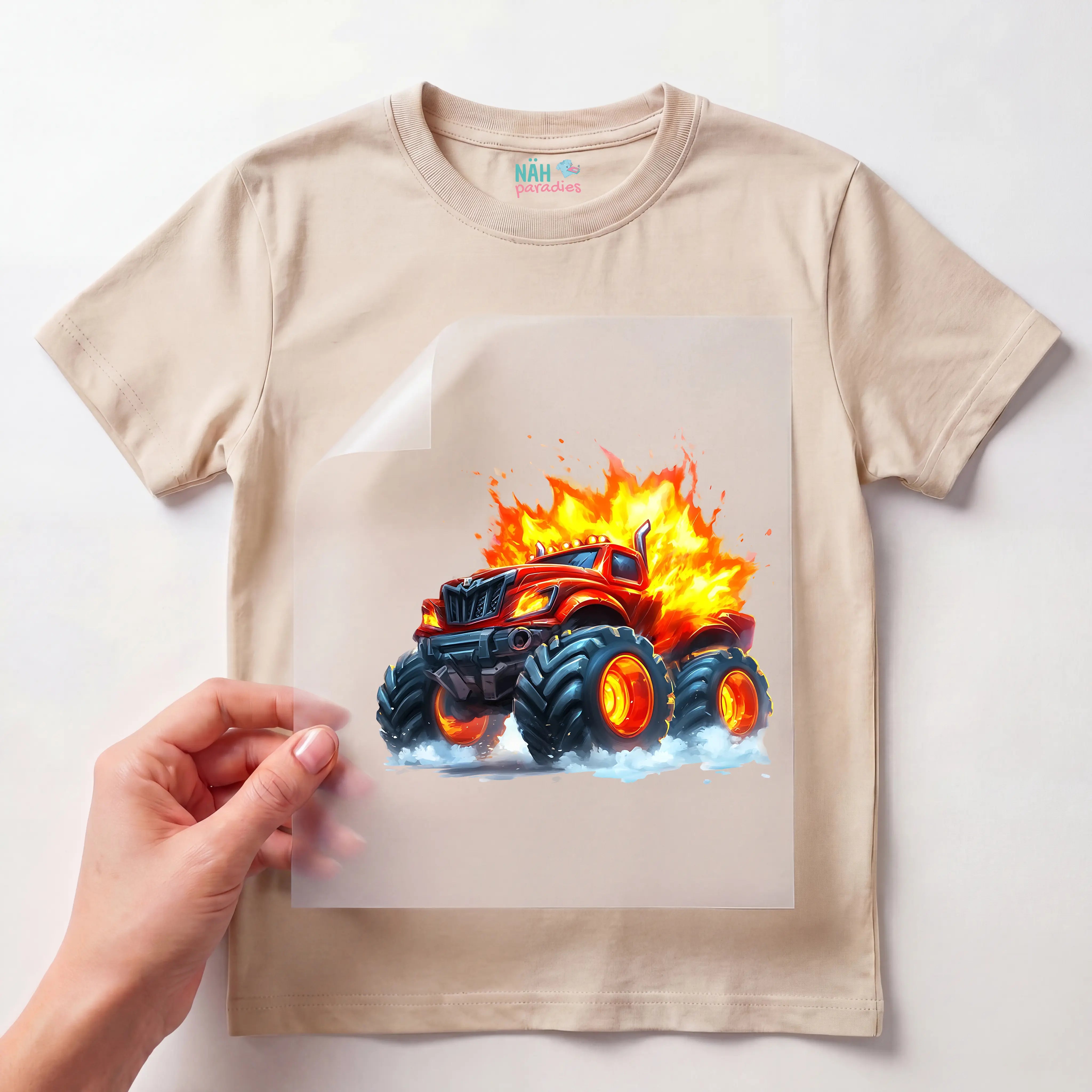 Bügelbild Monstertruck Fire Racer