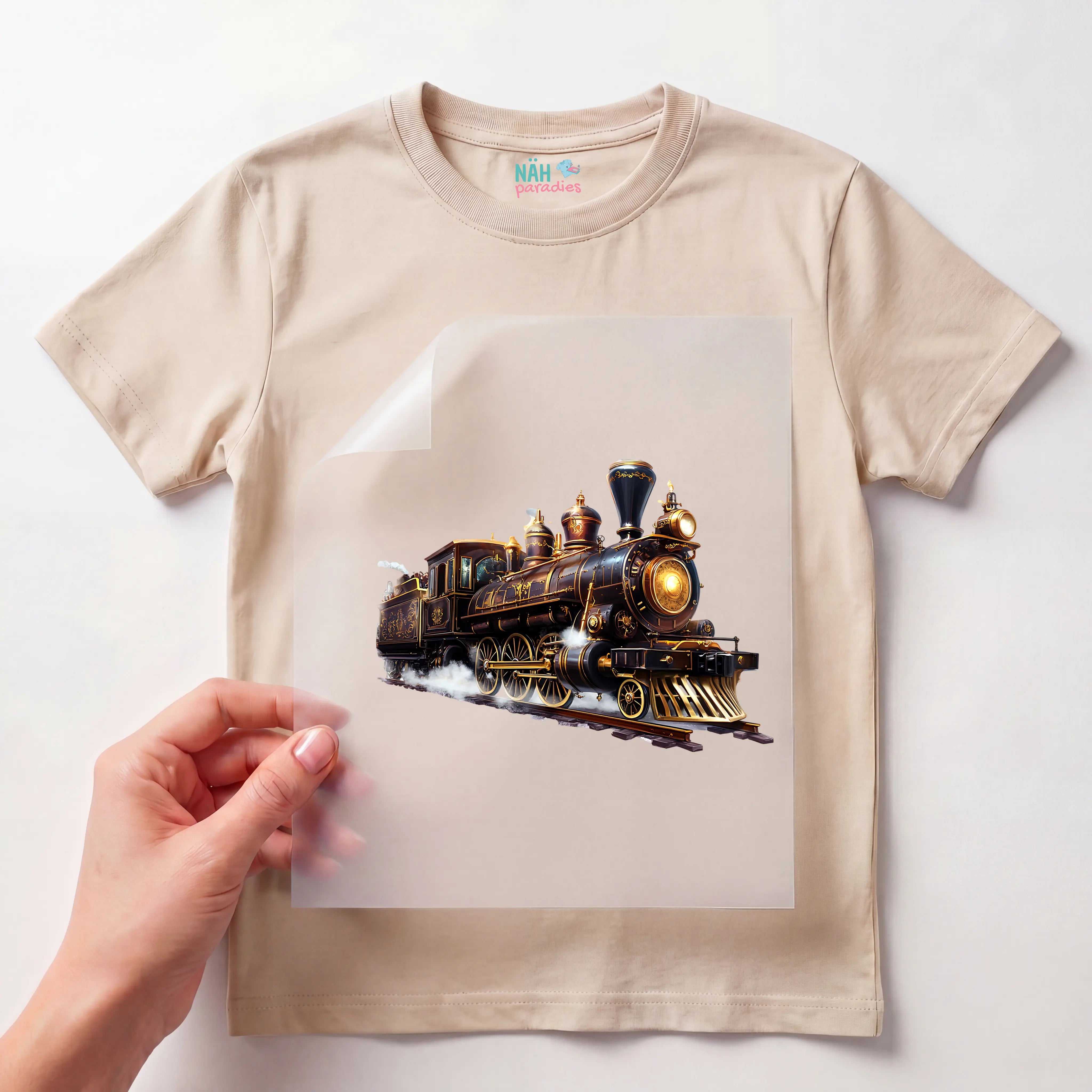 Bügelbild Lokomotive Steampunk Express
